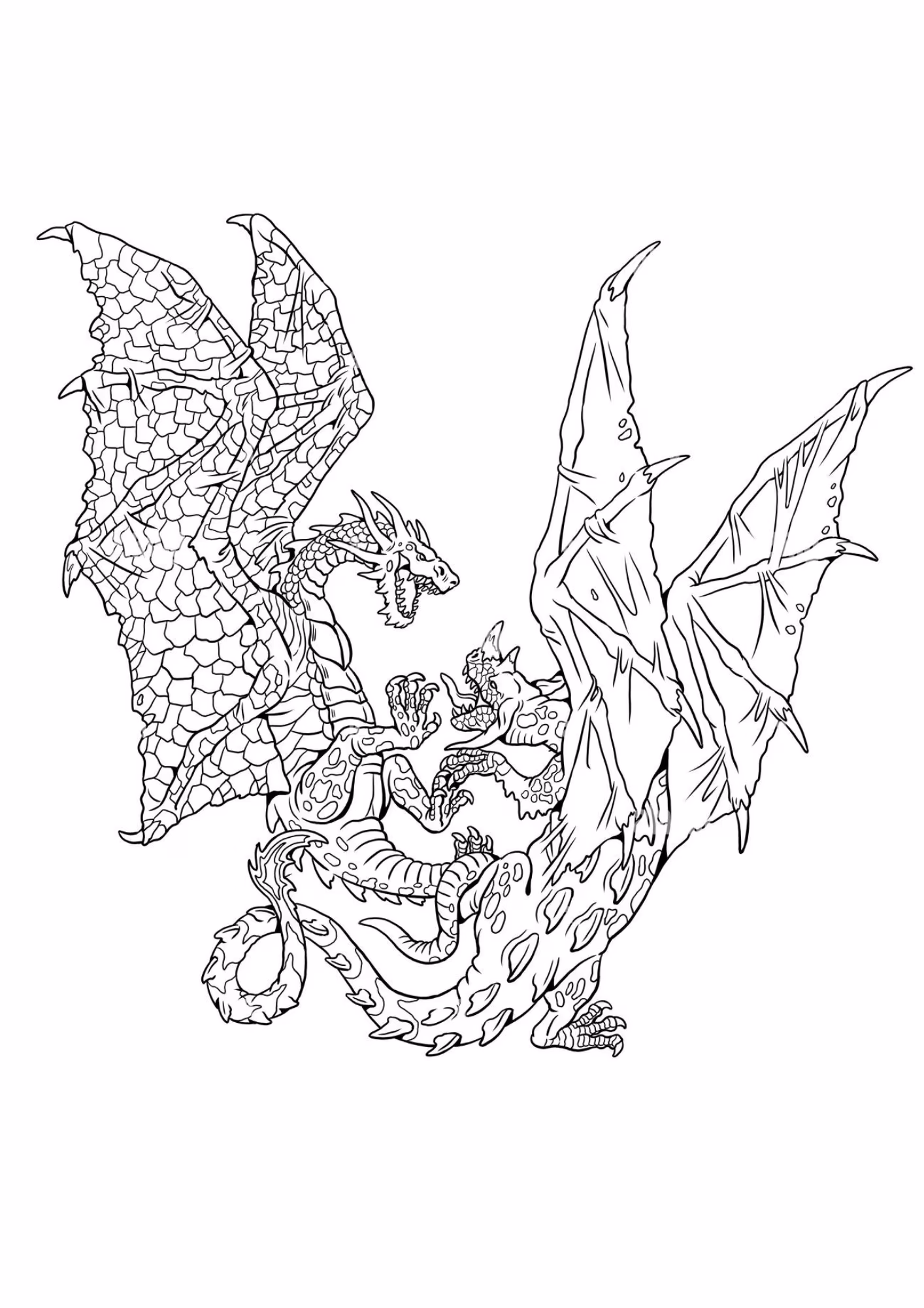 Dragao e para colorir — desenho para imprimir