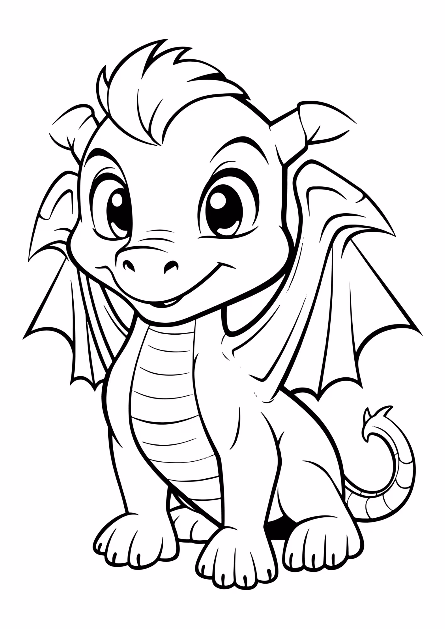 Dragao e para colorir — desenho para imprimir