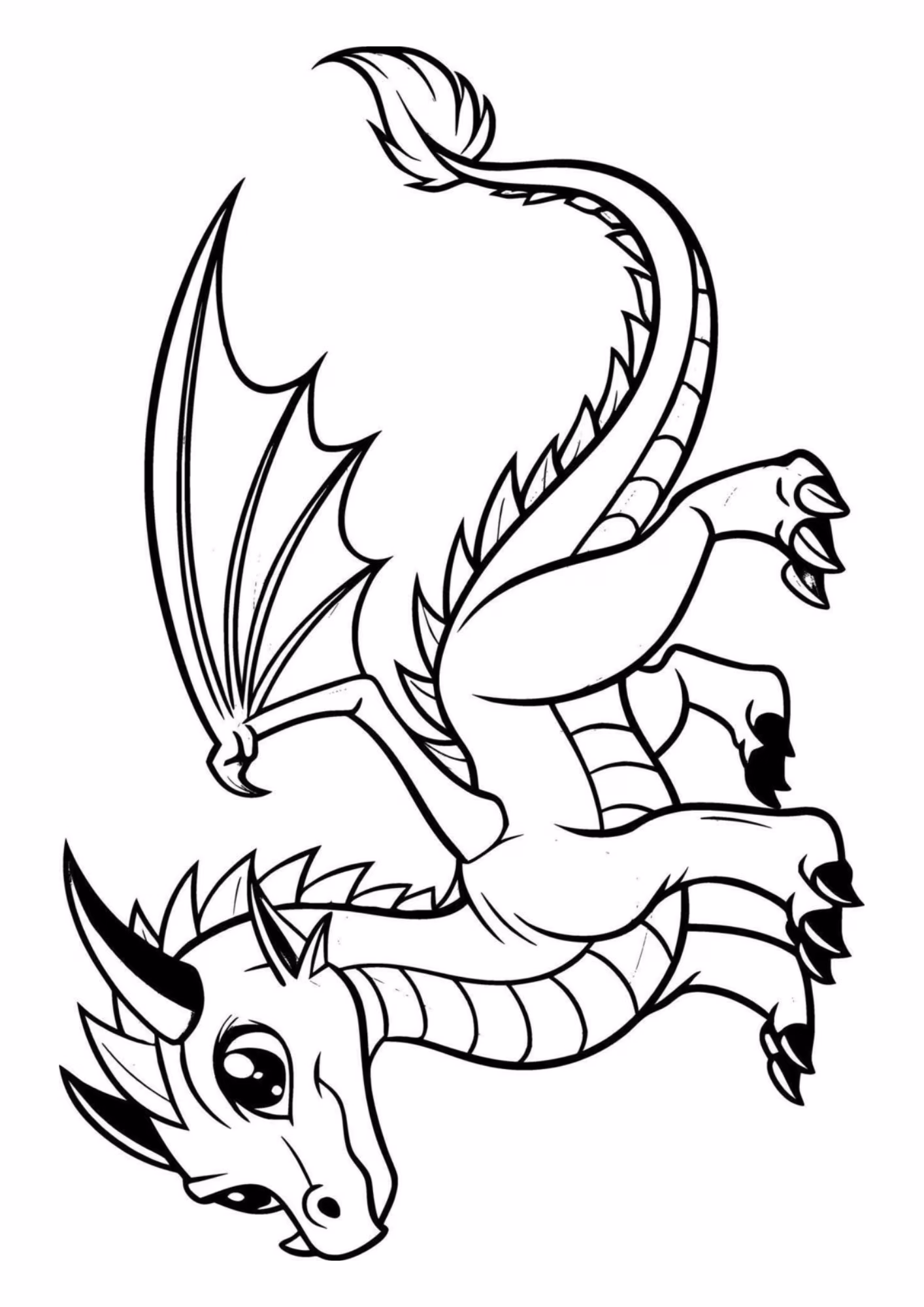 Dragao e para colorir — desenho para imprimir