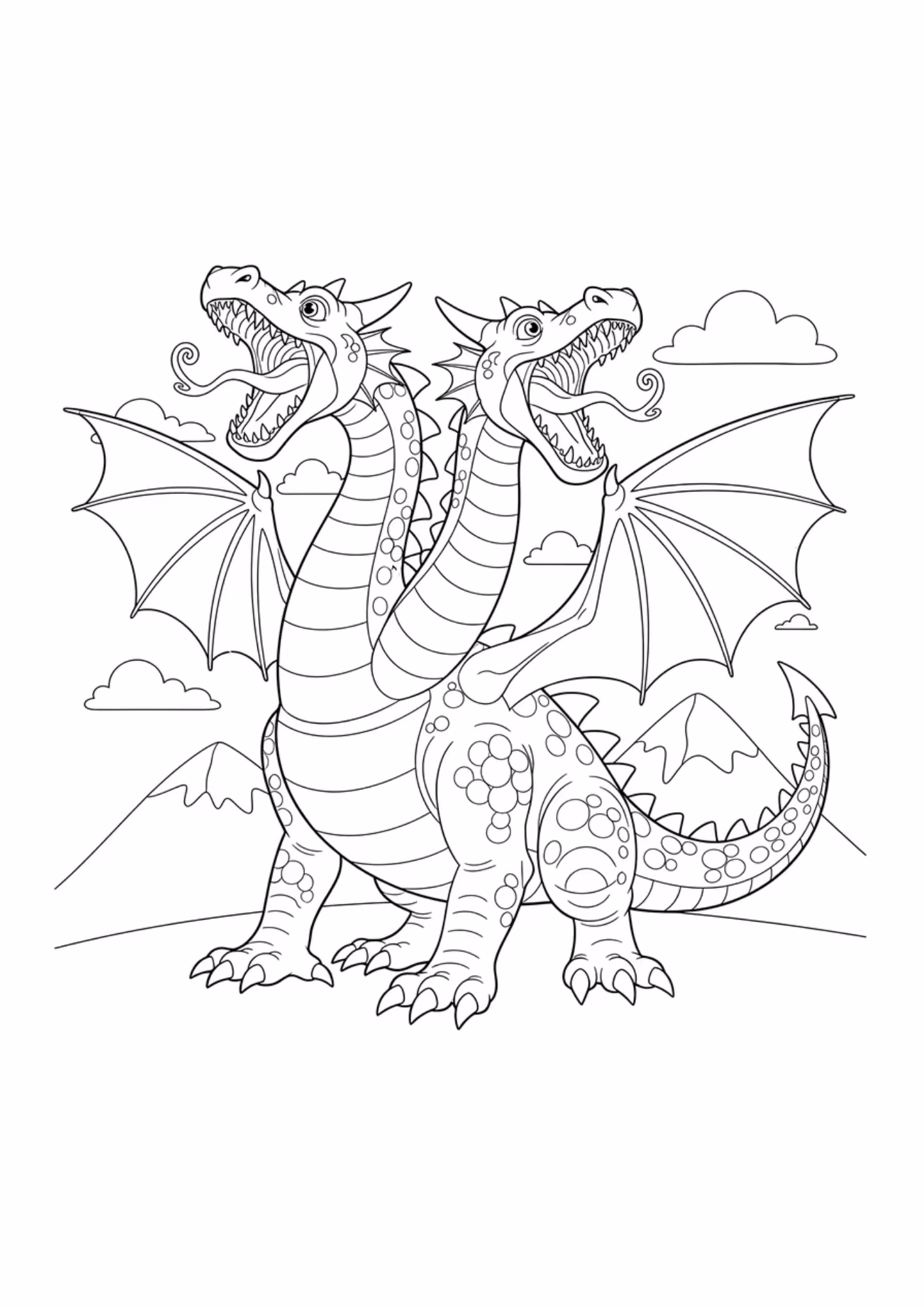 Dragao e para colorir — desenho para imprimir