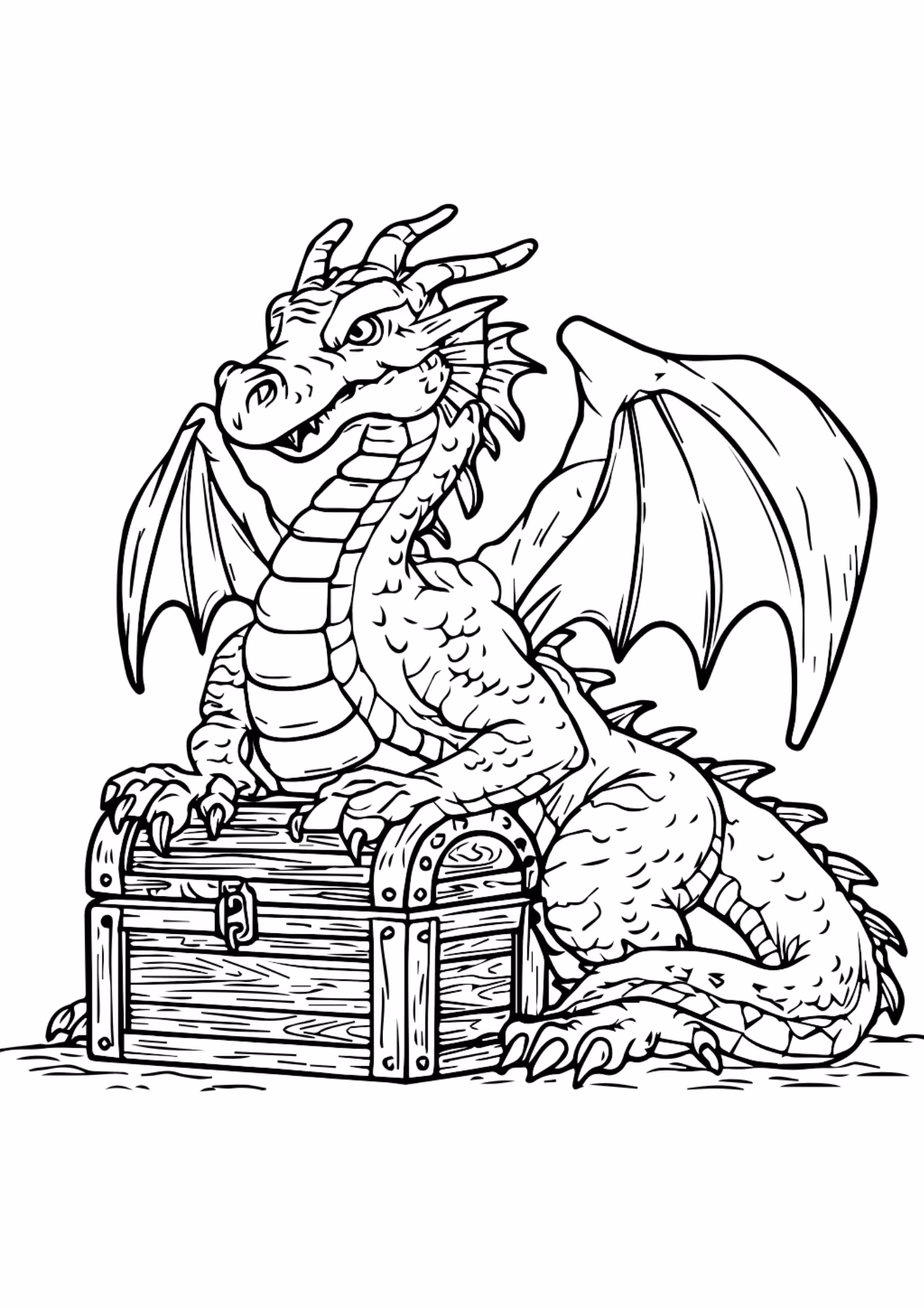 Dragao e para colorir — desenho para imprimir