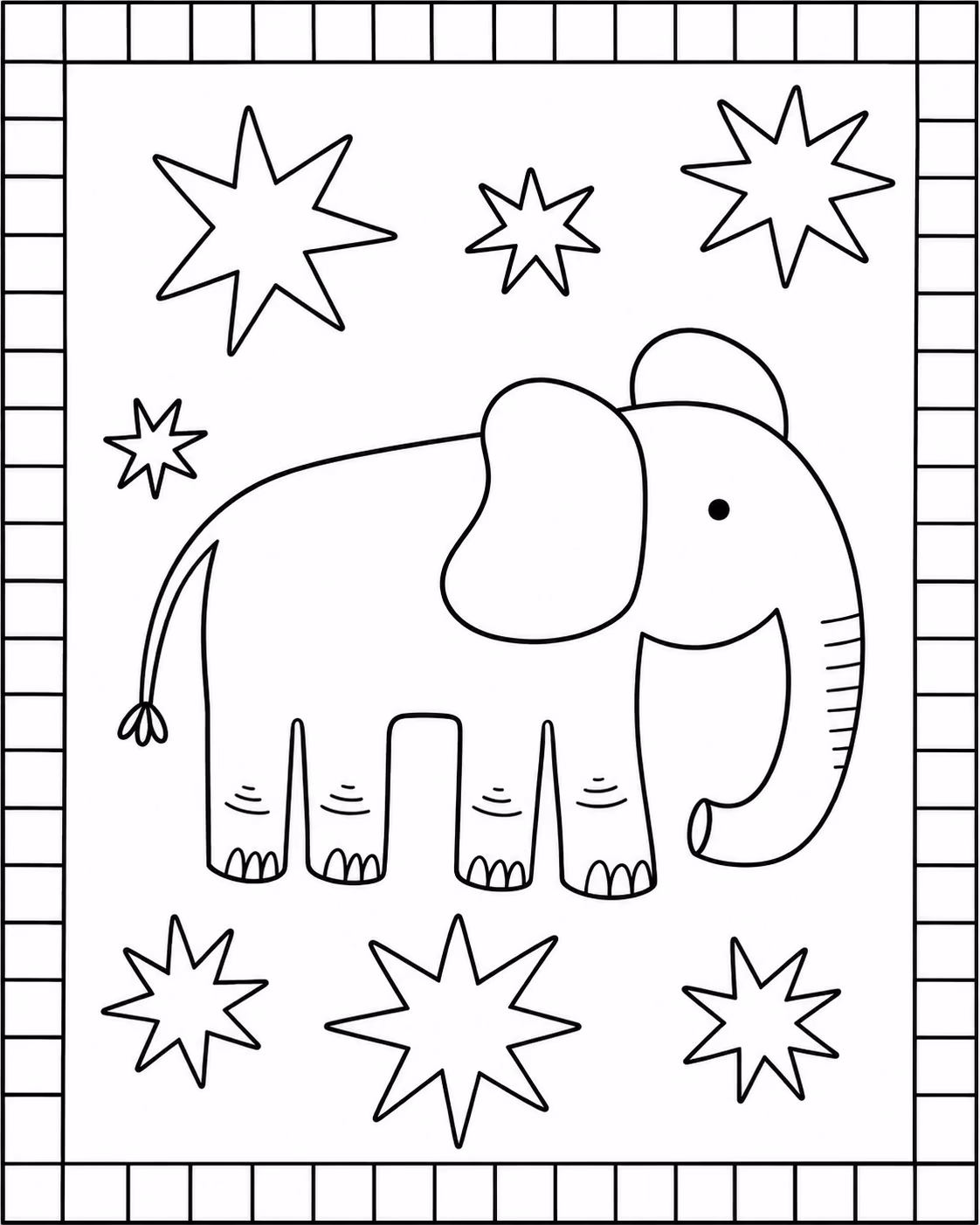 Elefante para colorir — desenho para imprimir