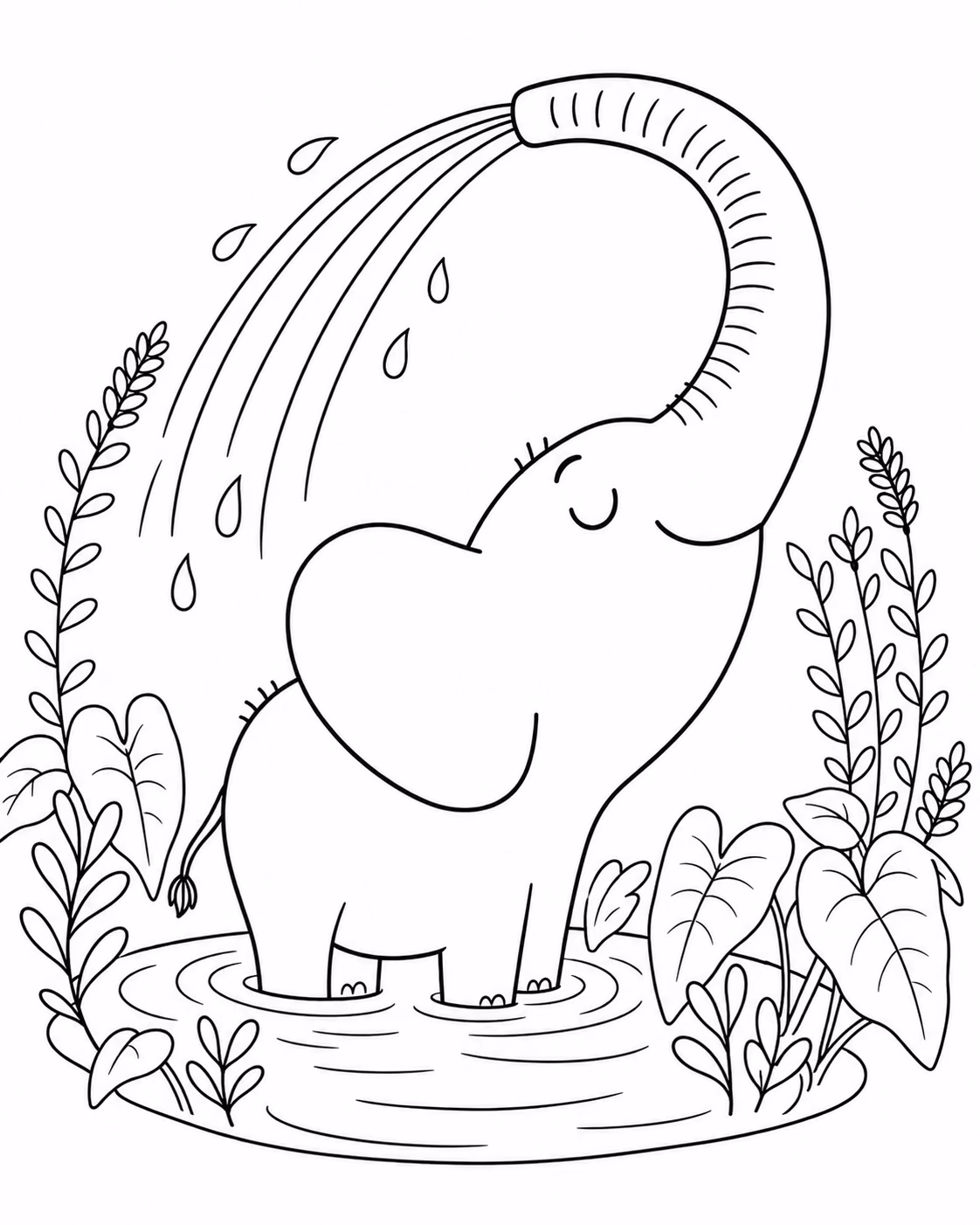 Elefante para colorir — desenho para imprimir