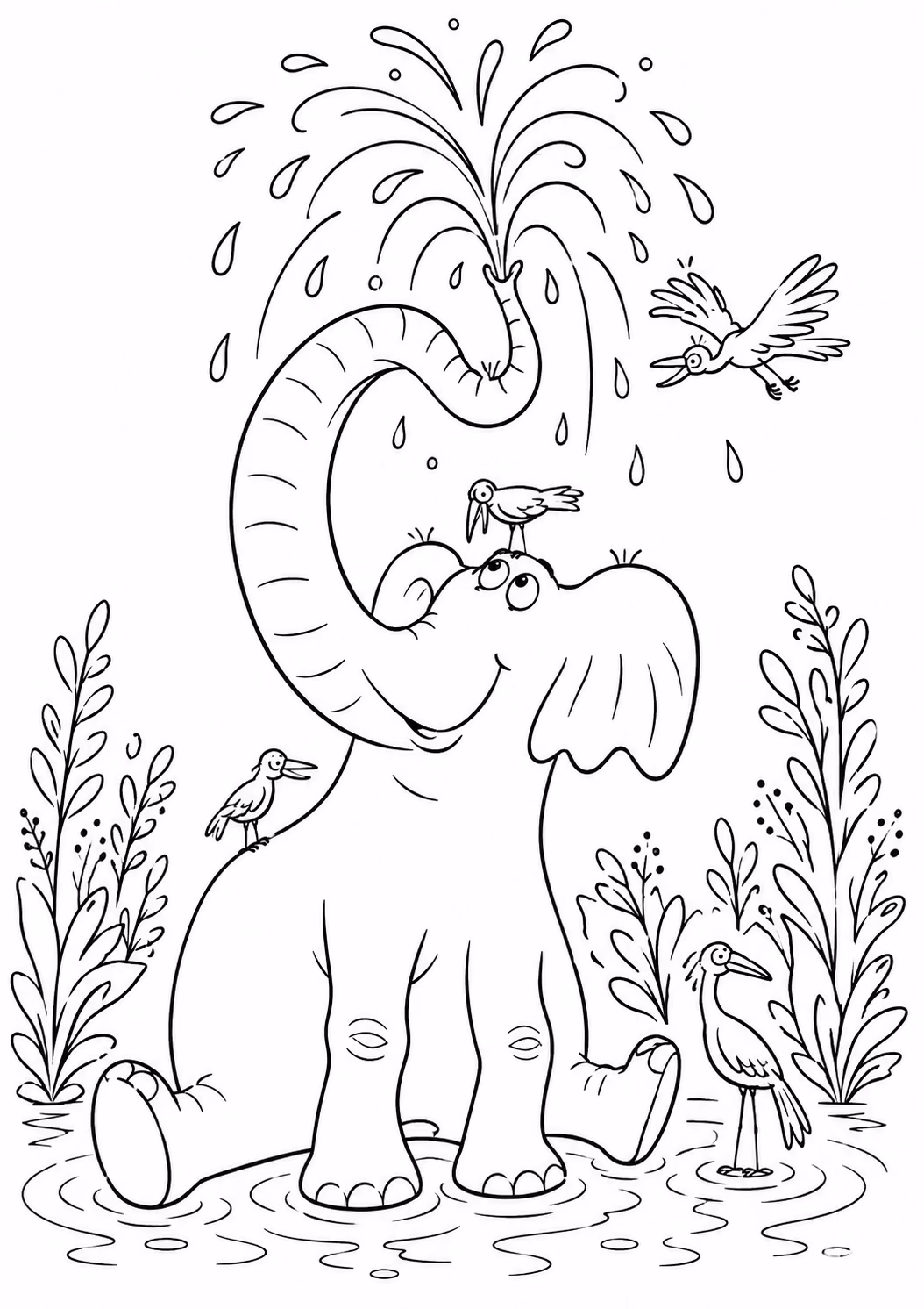 Elefante para colorir — desenho para imprimir
