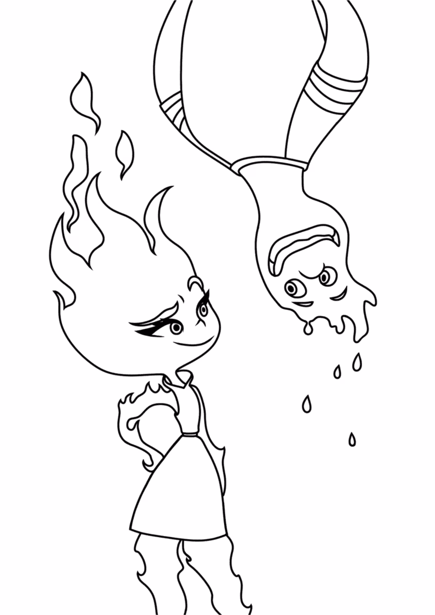 Elementos e para colorir — desenho para imprimir