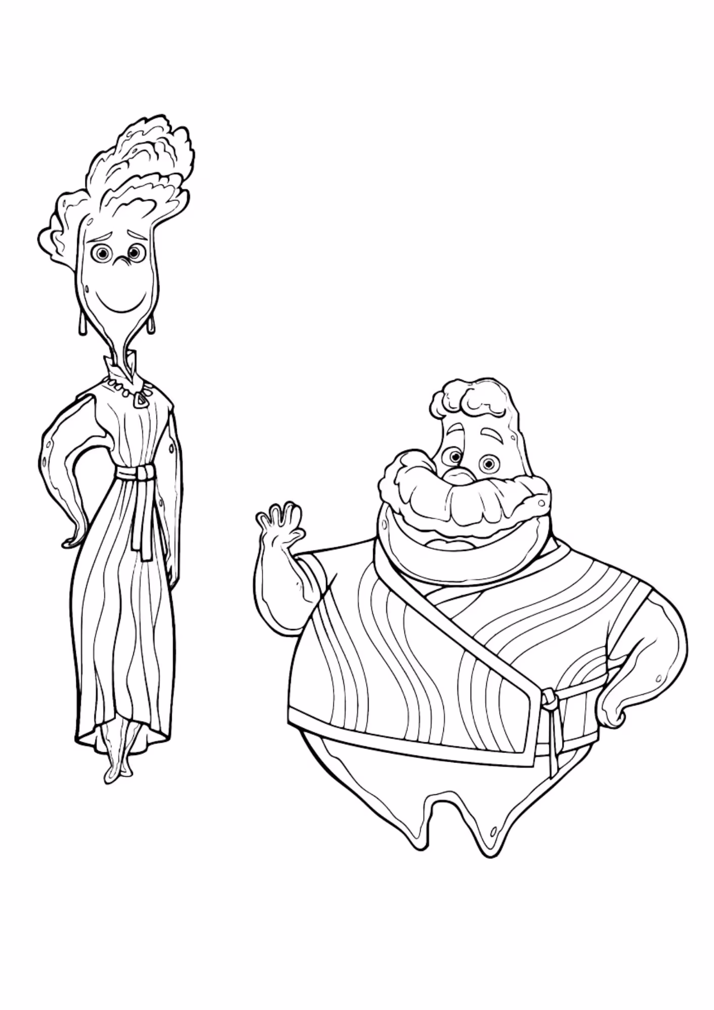 Elementos e para colorir — desenho para imprimir