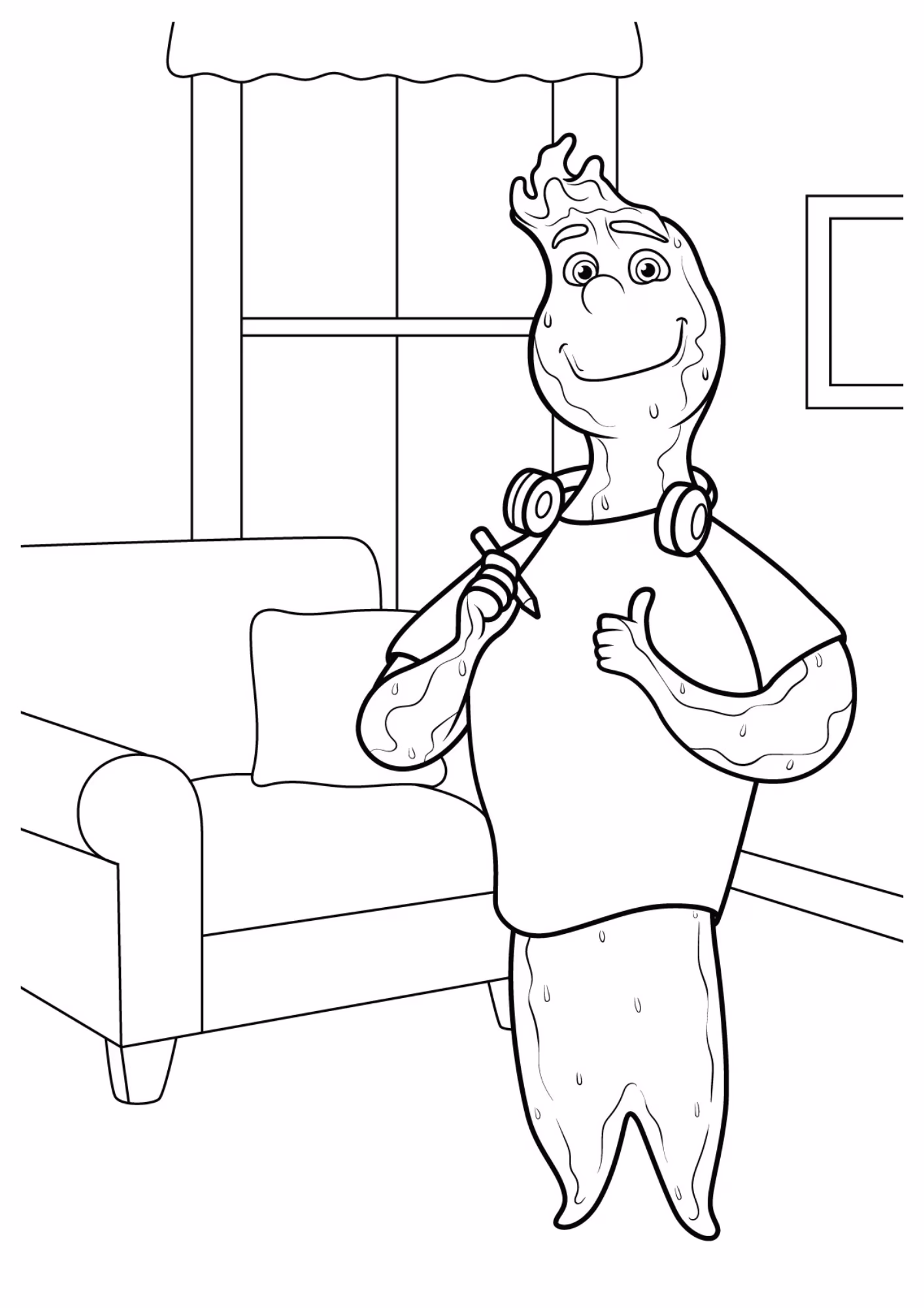 Elementos e para colorir — desenho para imprimir
