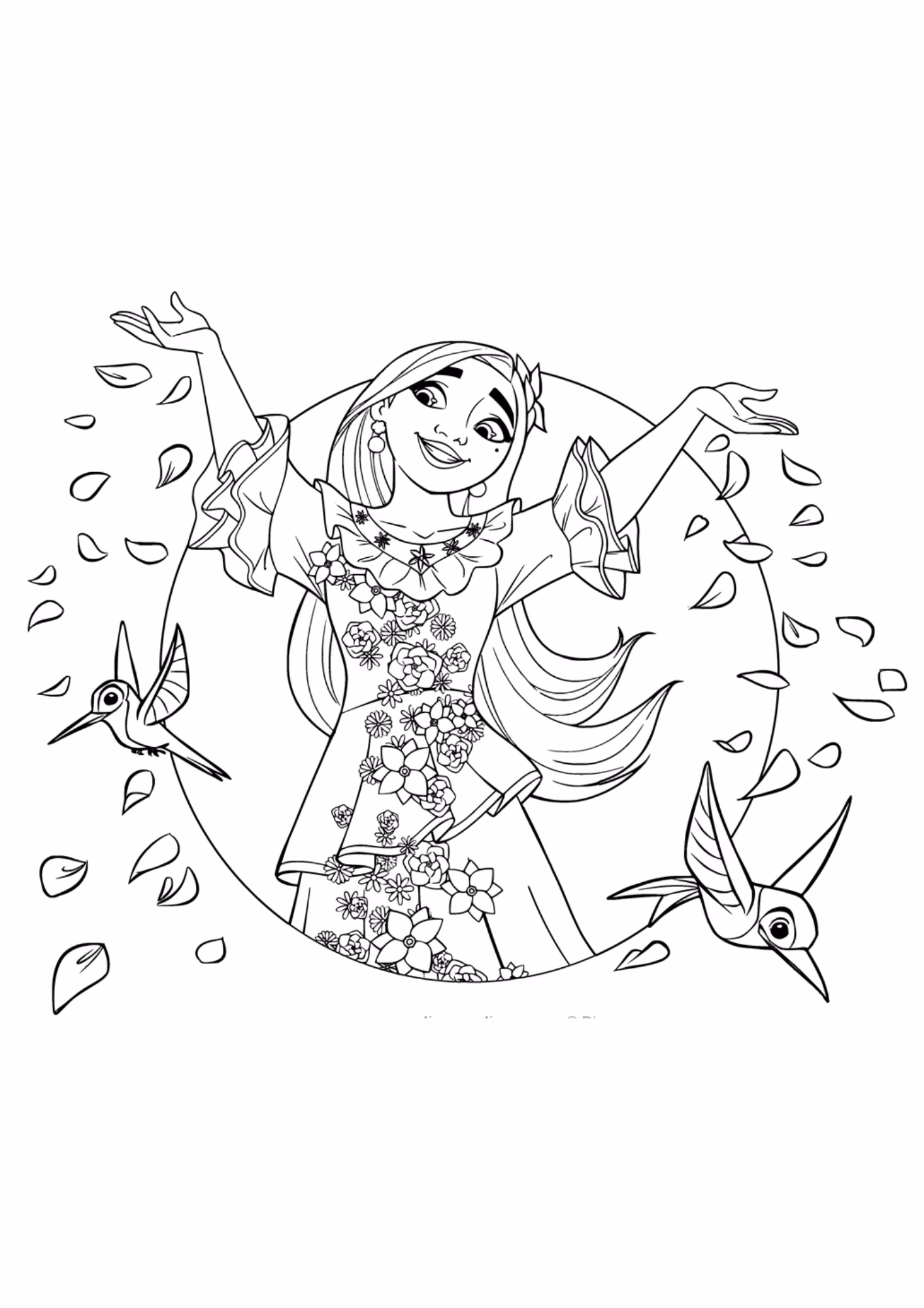 Encanto e para colorir — desenho para imprimir
