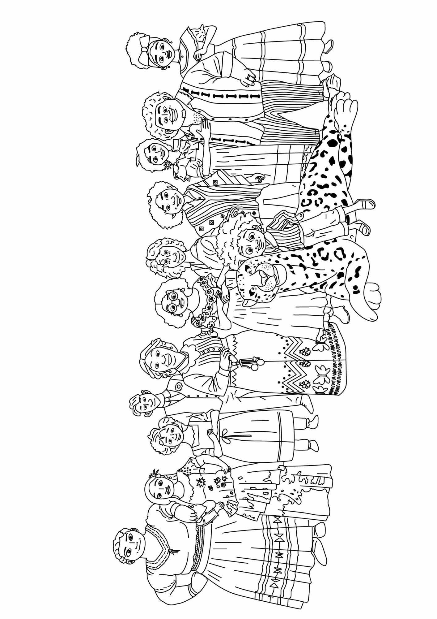 Encanto e para colorir — desenho para imprimir