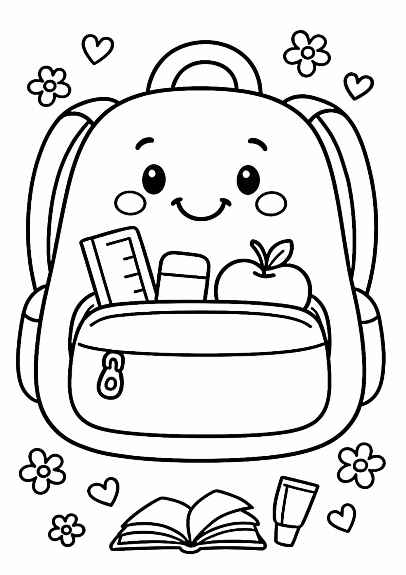 Escola e para colorir — desenho para imprimir