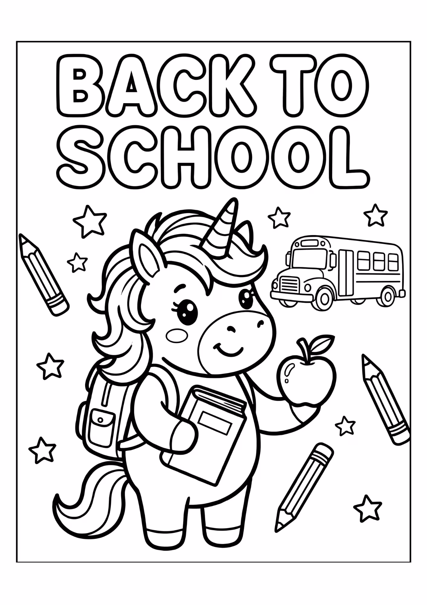 Escola e para colorir — desenho para imprimir