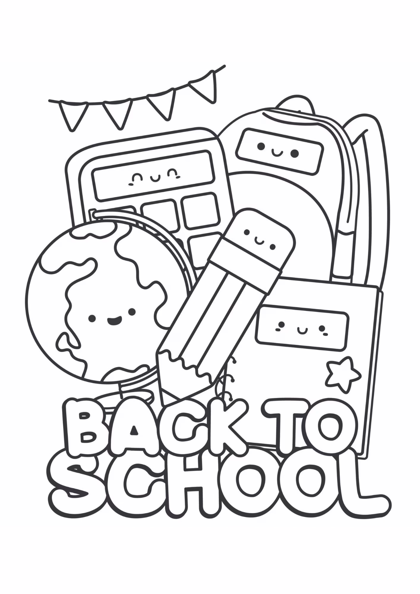 Escola e para colorir — desenho para imprimir