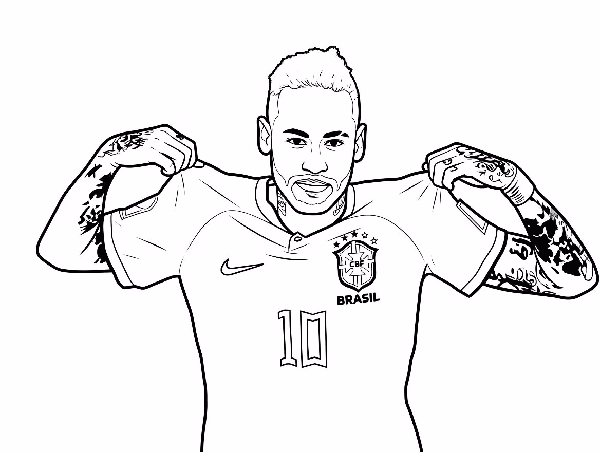Jogador neymar jr criancas para colorir — desenho para imprimir