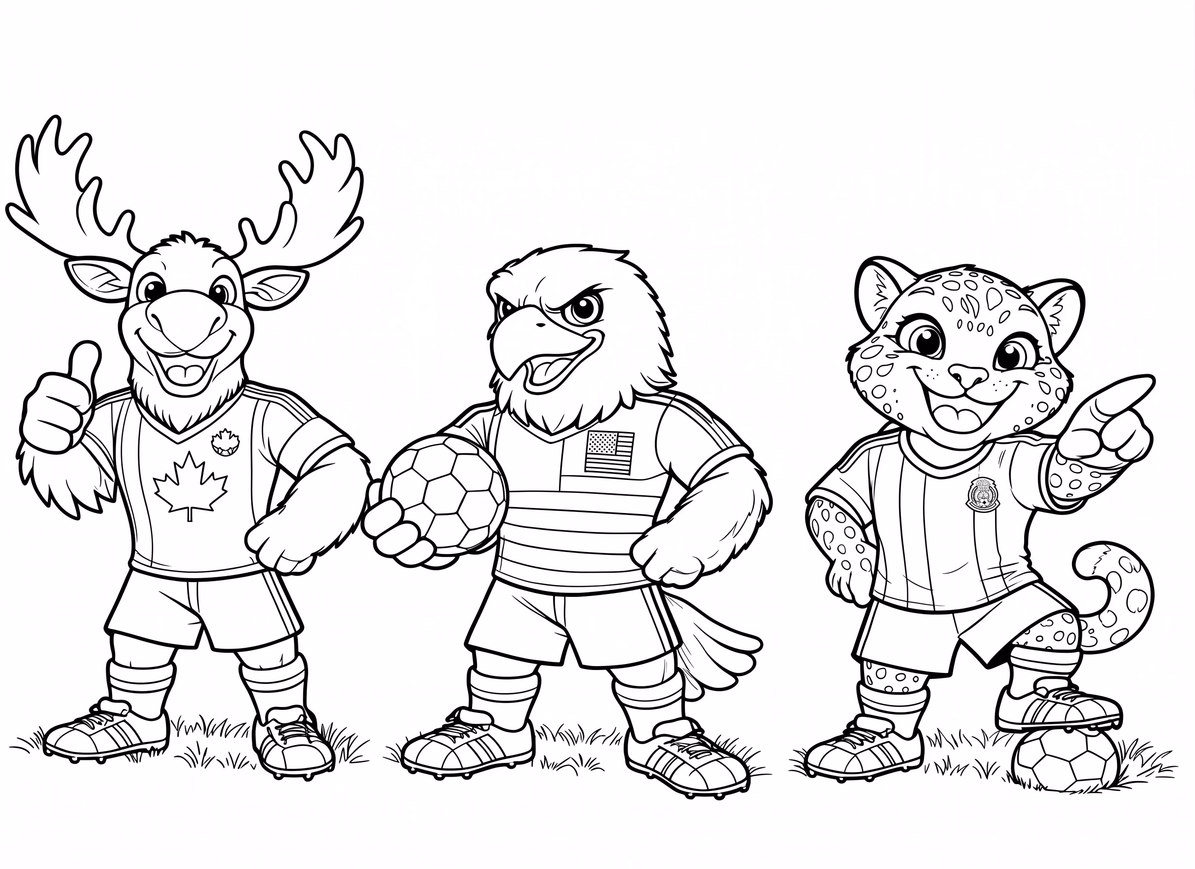 Mascotes da copa para colorir — desenho para imprimir