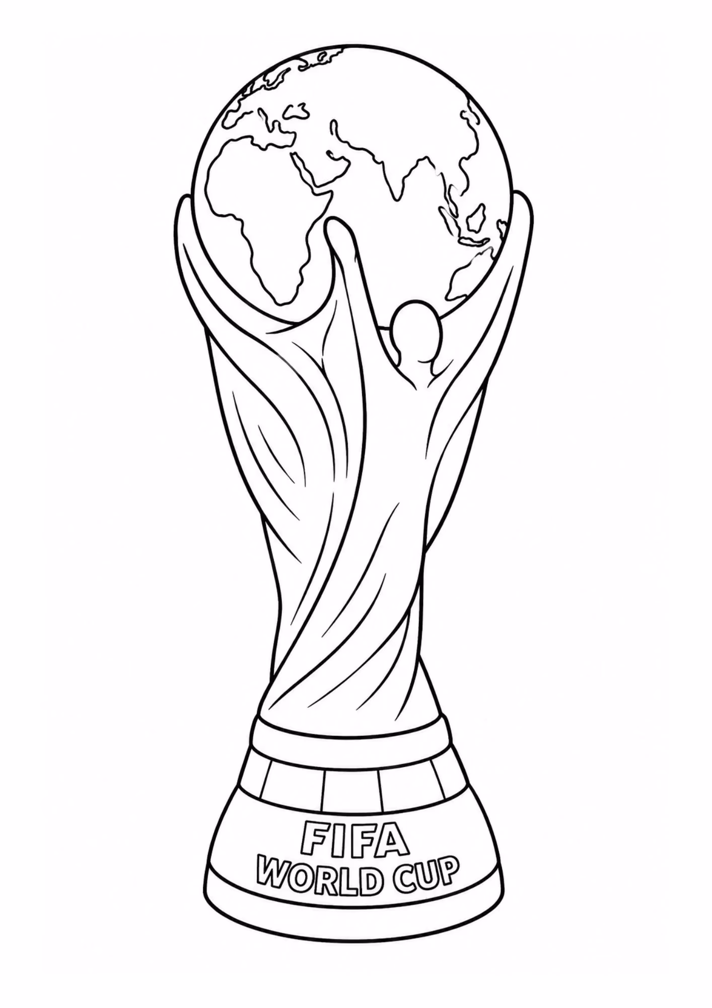 Taca da copa do mundo e para colorir — desenho para imprimir