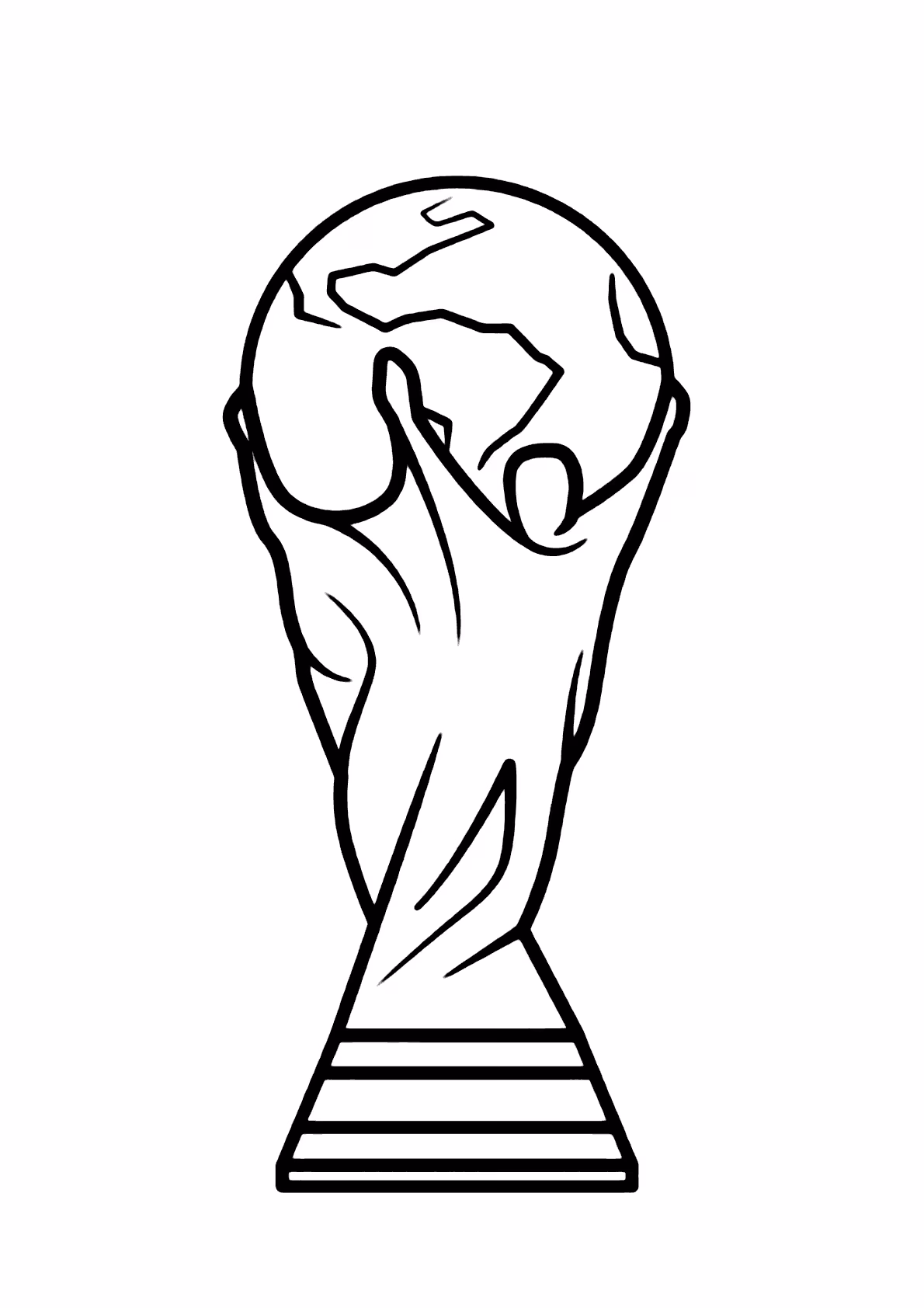 Trofeu da copa para colorir — desenho para imprimir