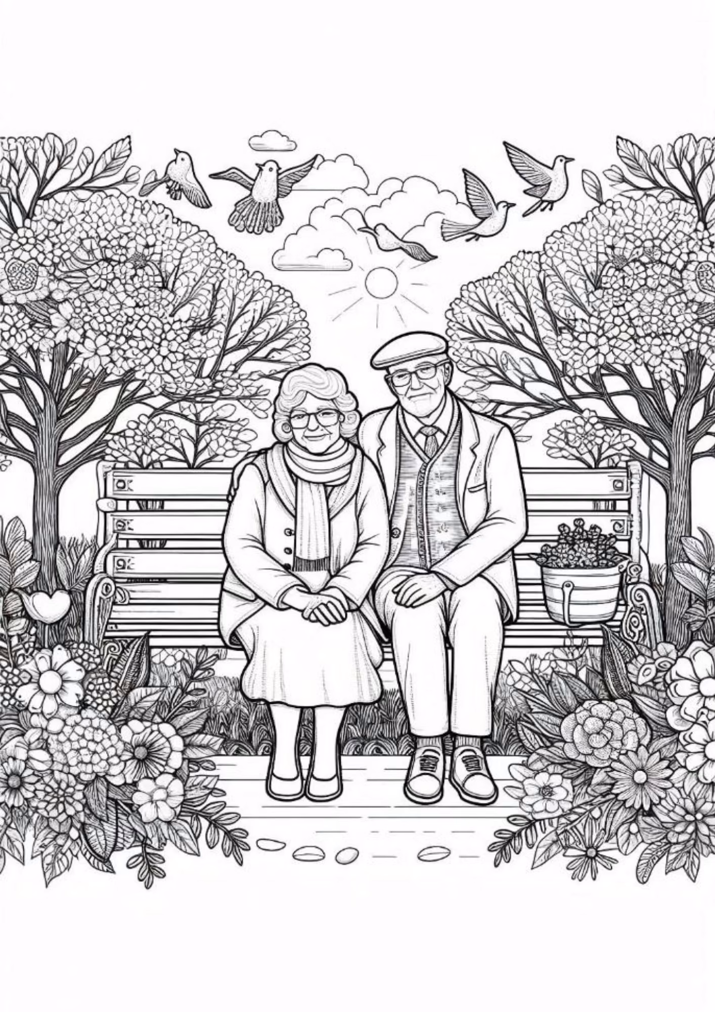 Avos e para colorir — desenho para imprimir