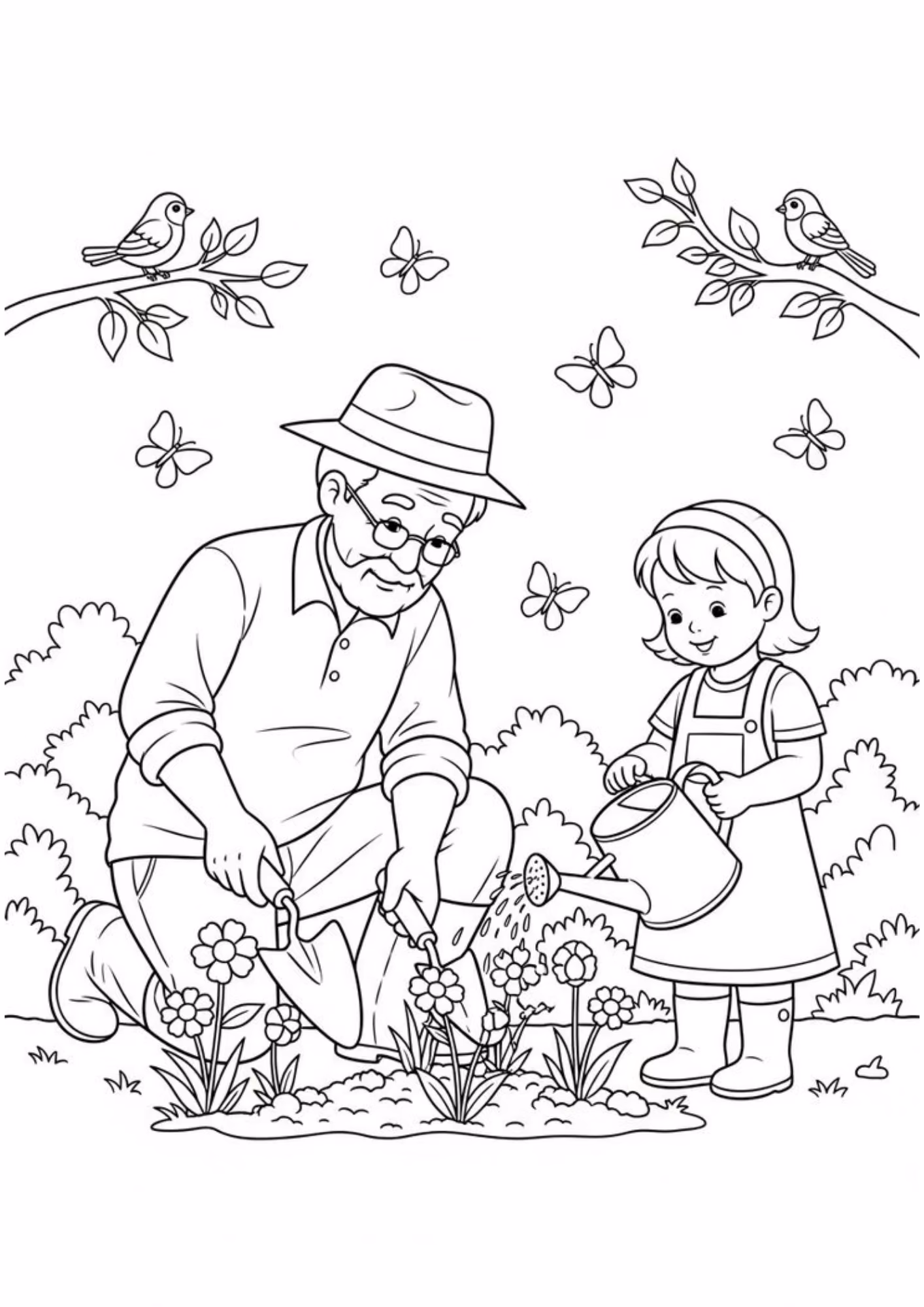 Avos e para colorir — desenho para imprimir