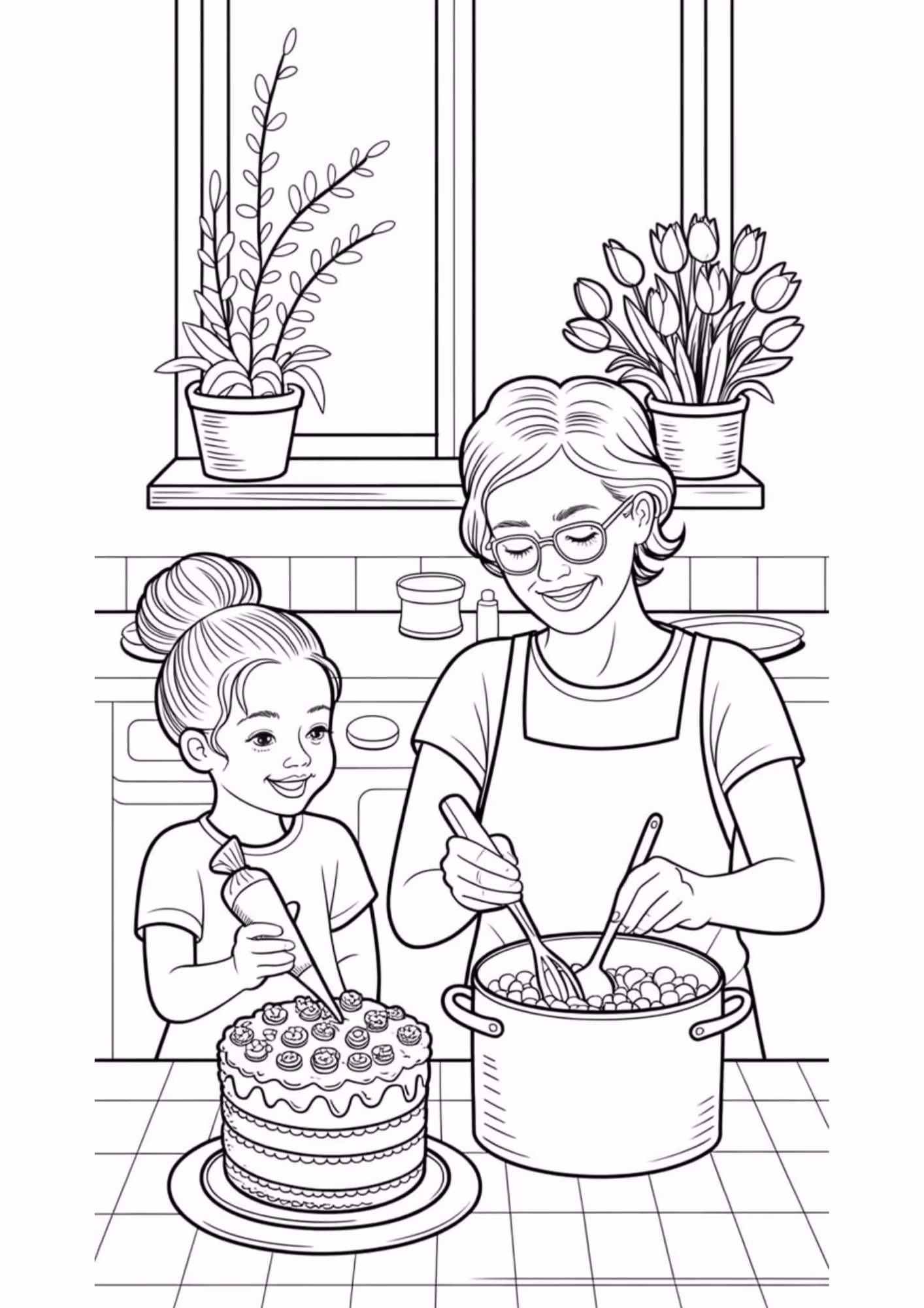 Avos e para colorir — desenho para imprimir