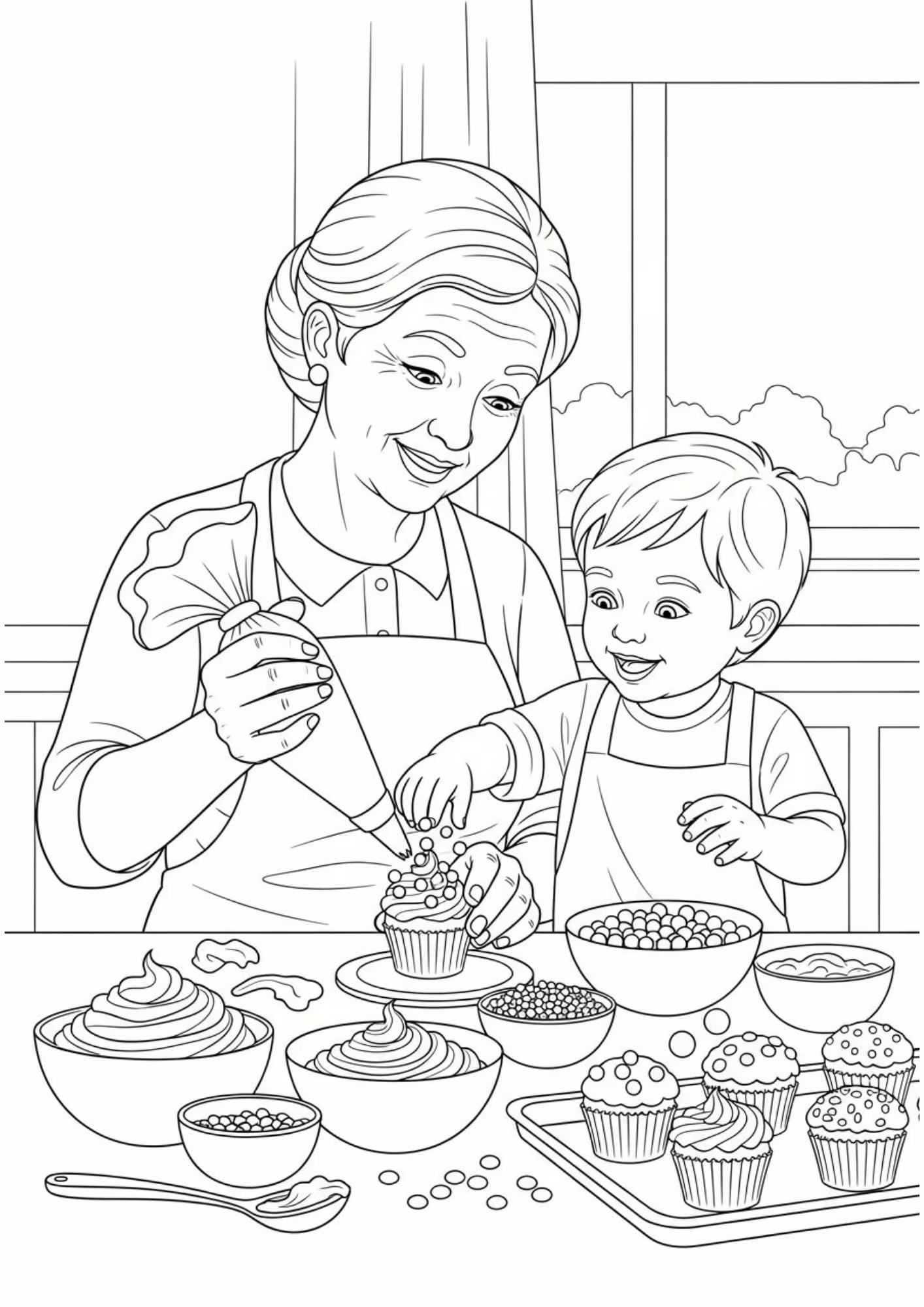 Avos e para colorir — desenho para imprimir