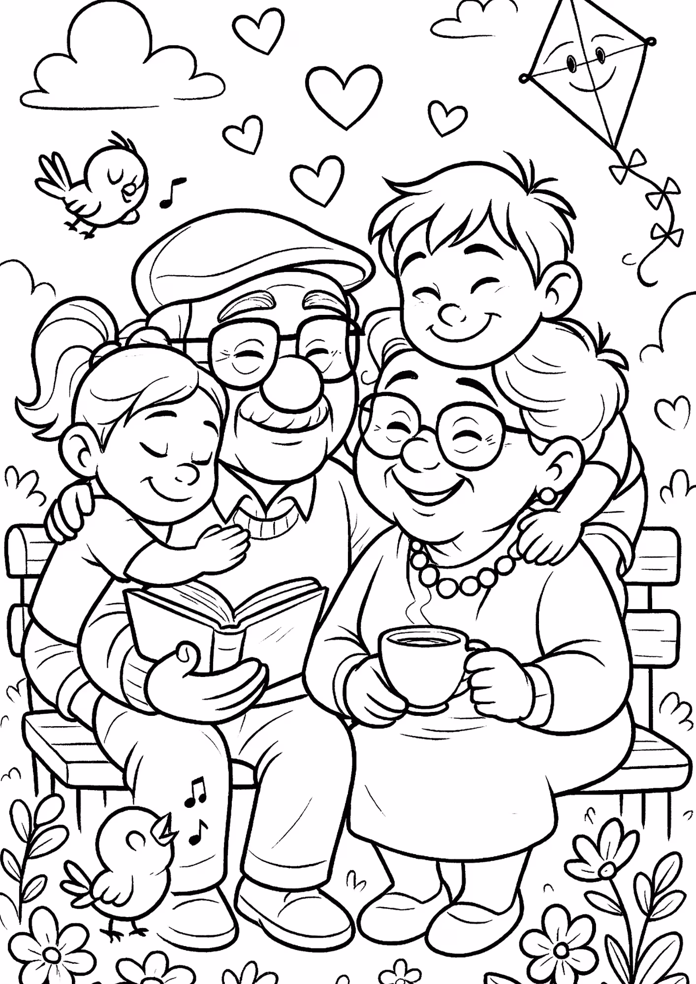 Avos e para colorir — desenho para imprimir