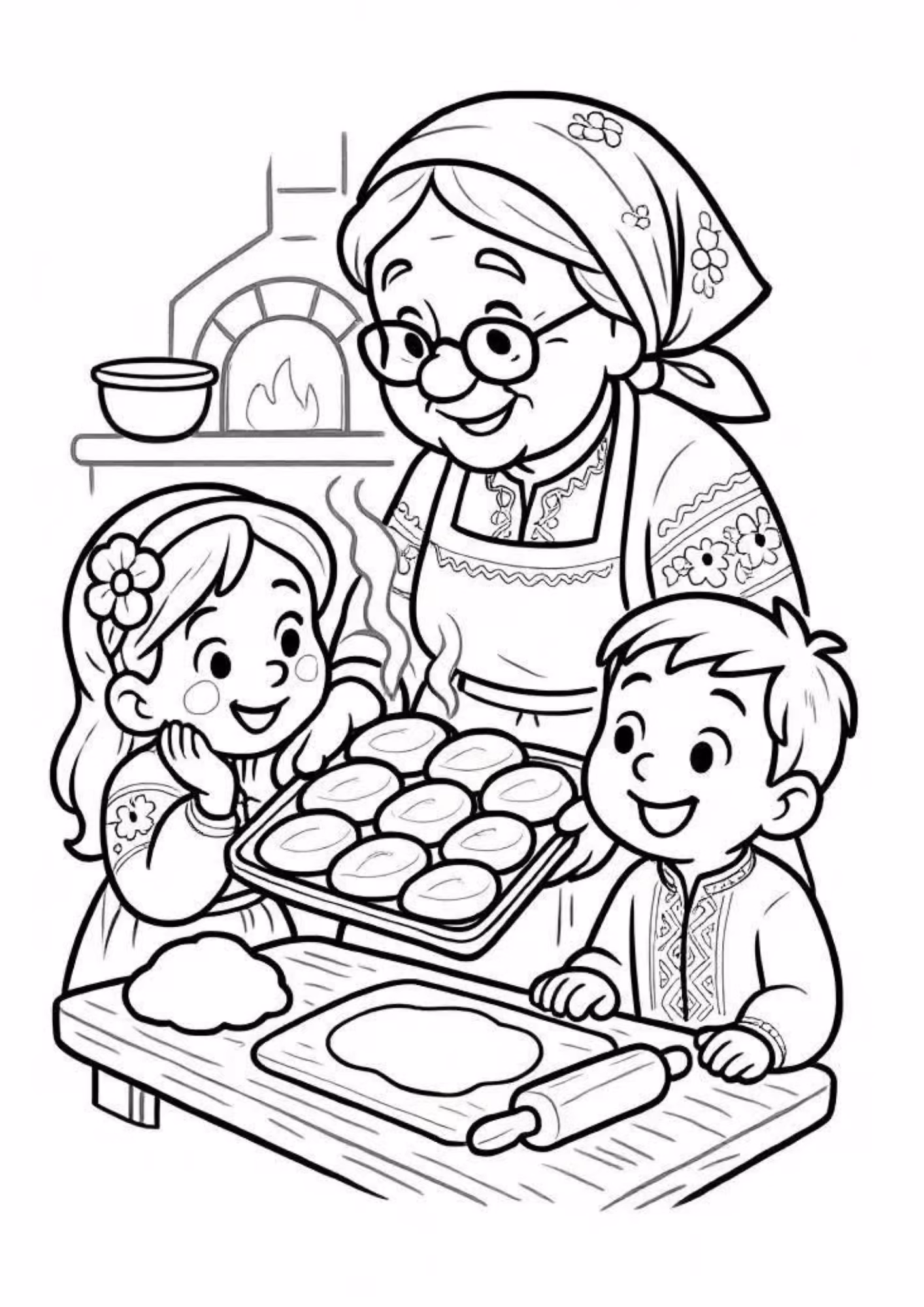 Avos e para colorir — desenho para imprimir