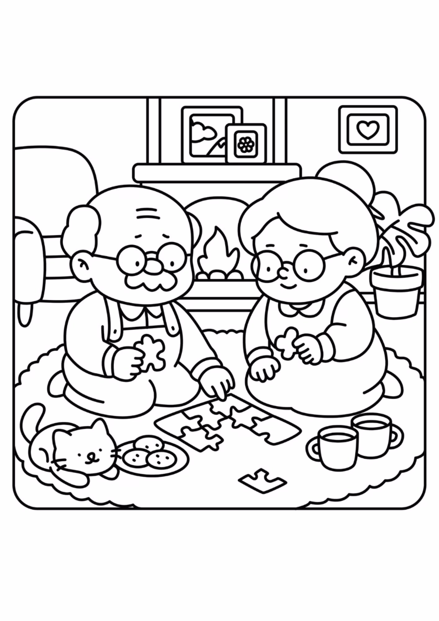 Avos e para colorir — desenho para imprimir