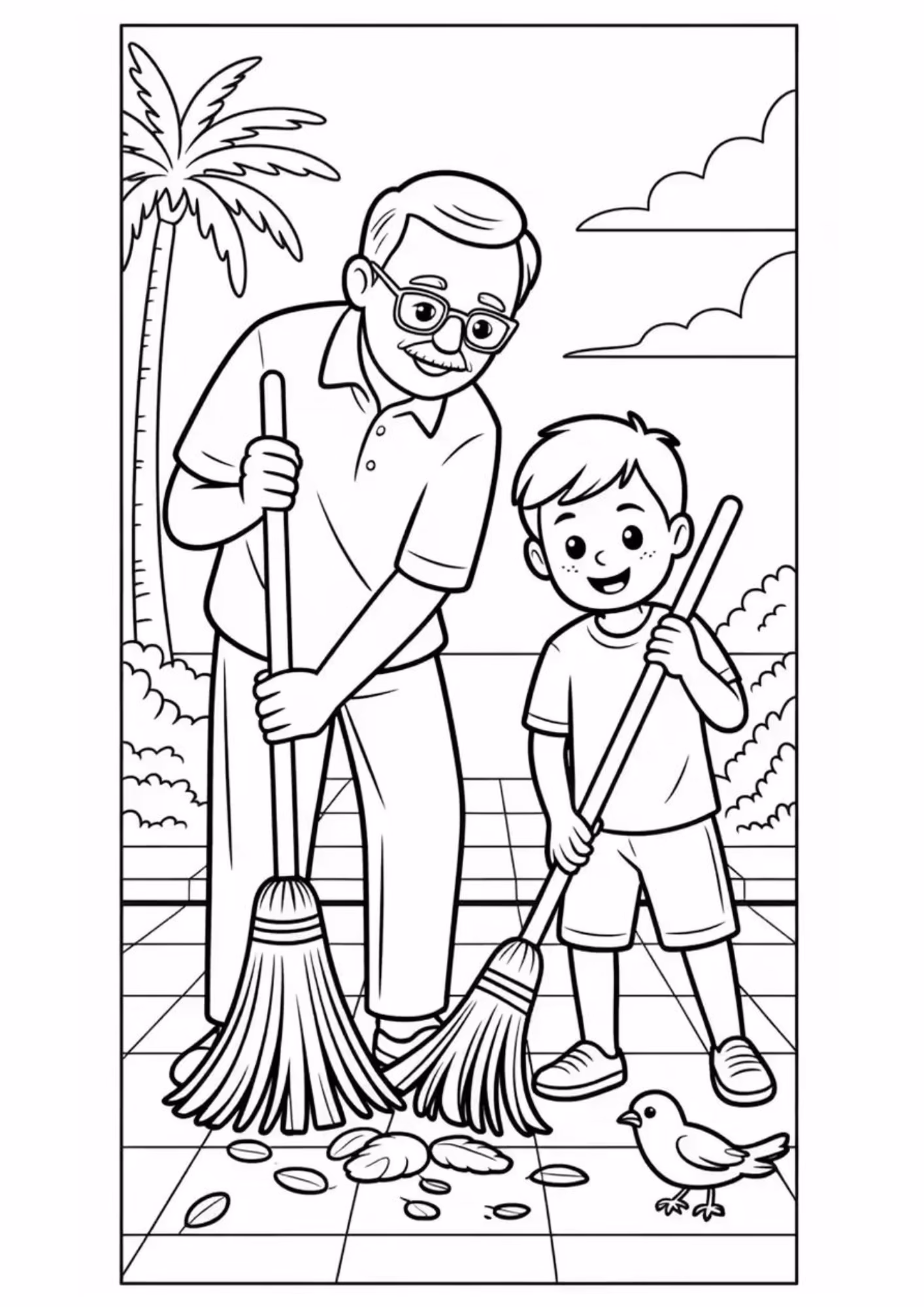 Avos e para colorir — desenho para imprimir