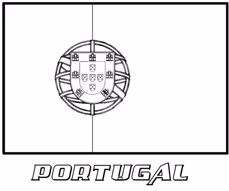 Bandeira de portugal para colorir — desenho para imprimir