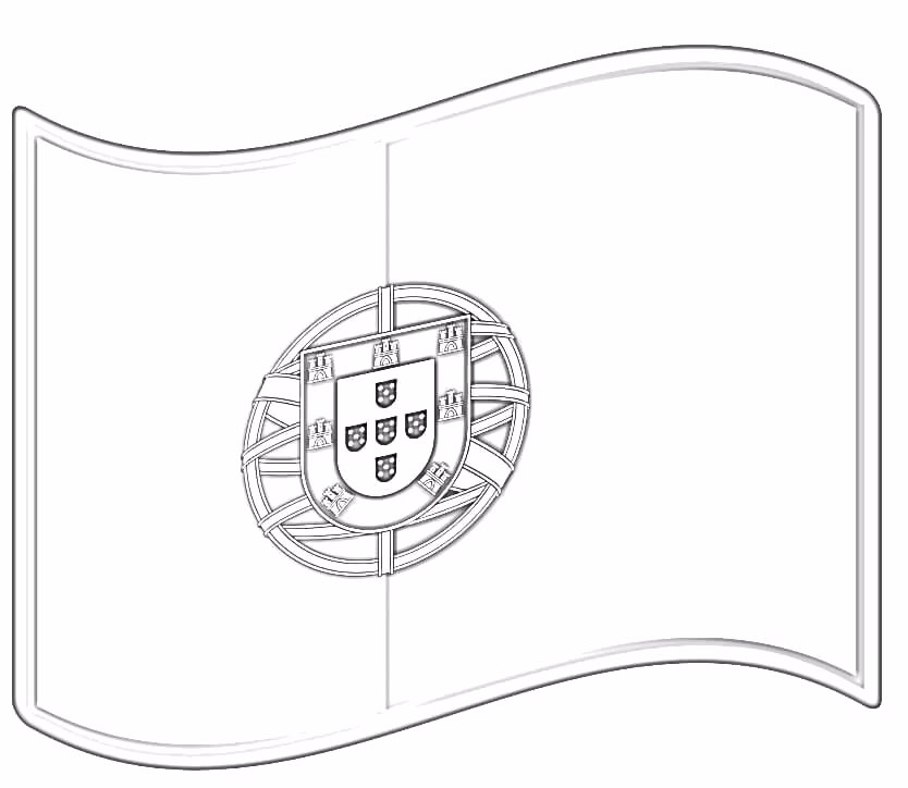 Bandeira de portugal para colorir — desenho para imprimir