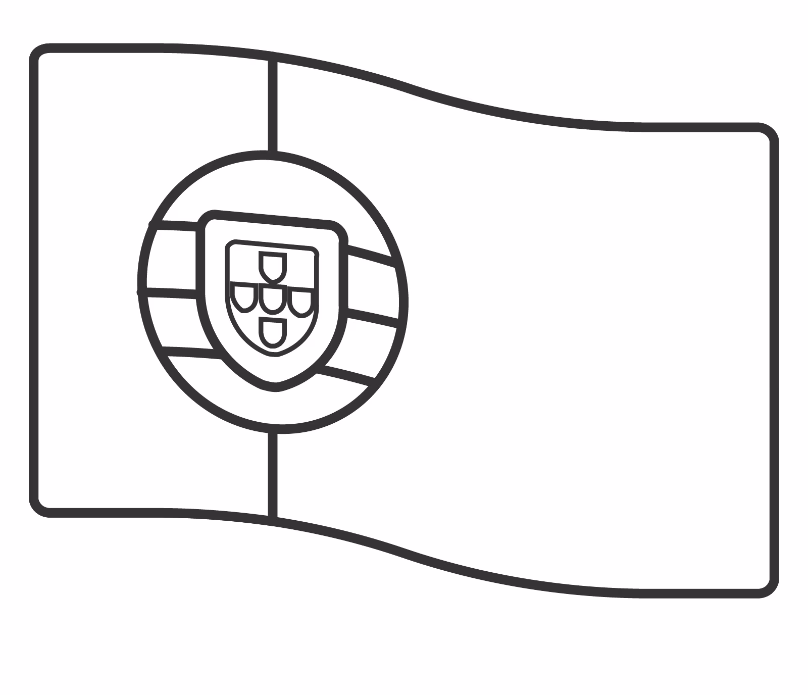 Bandeira de portugal para colorir — desenho para imprimir