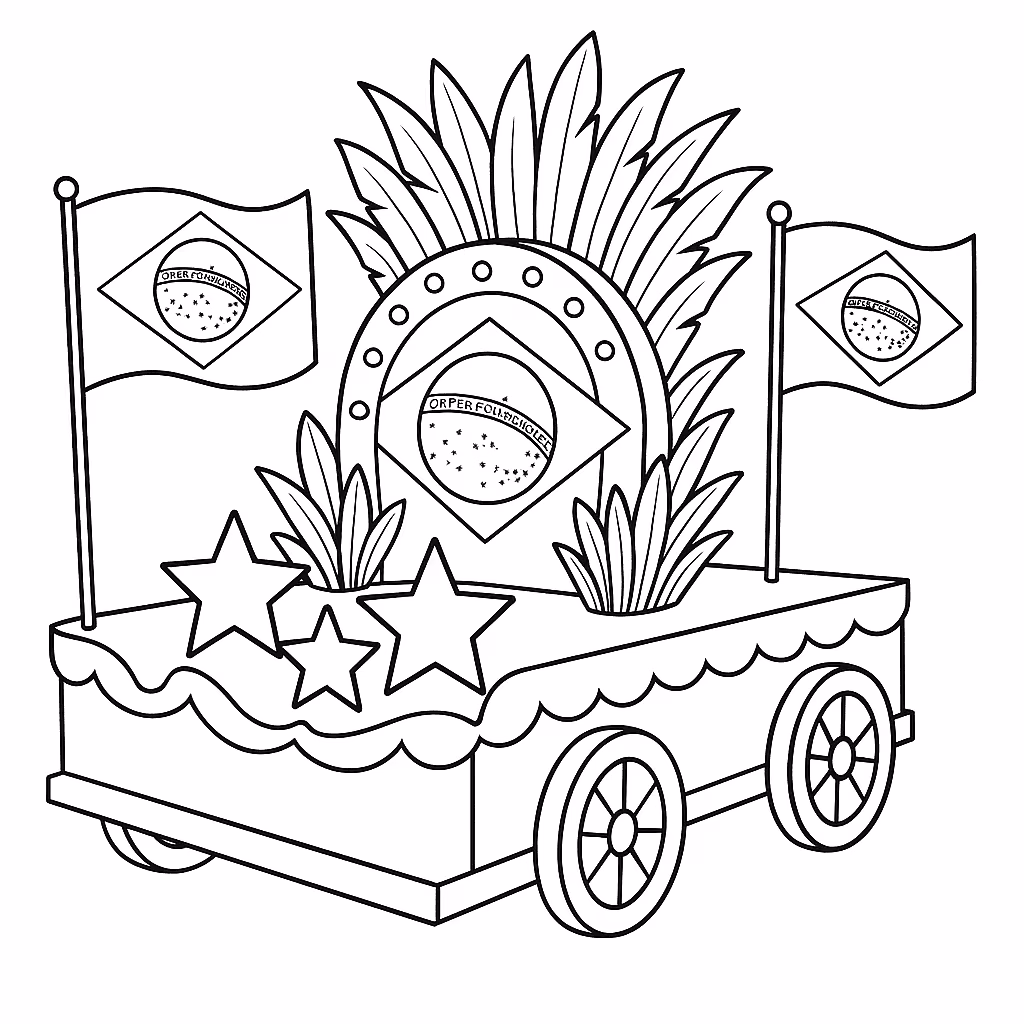Bandeira do brasil para colorir — desenho para imprimir