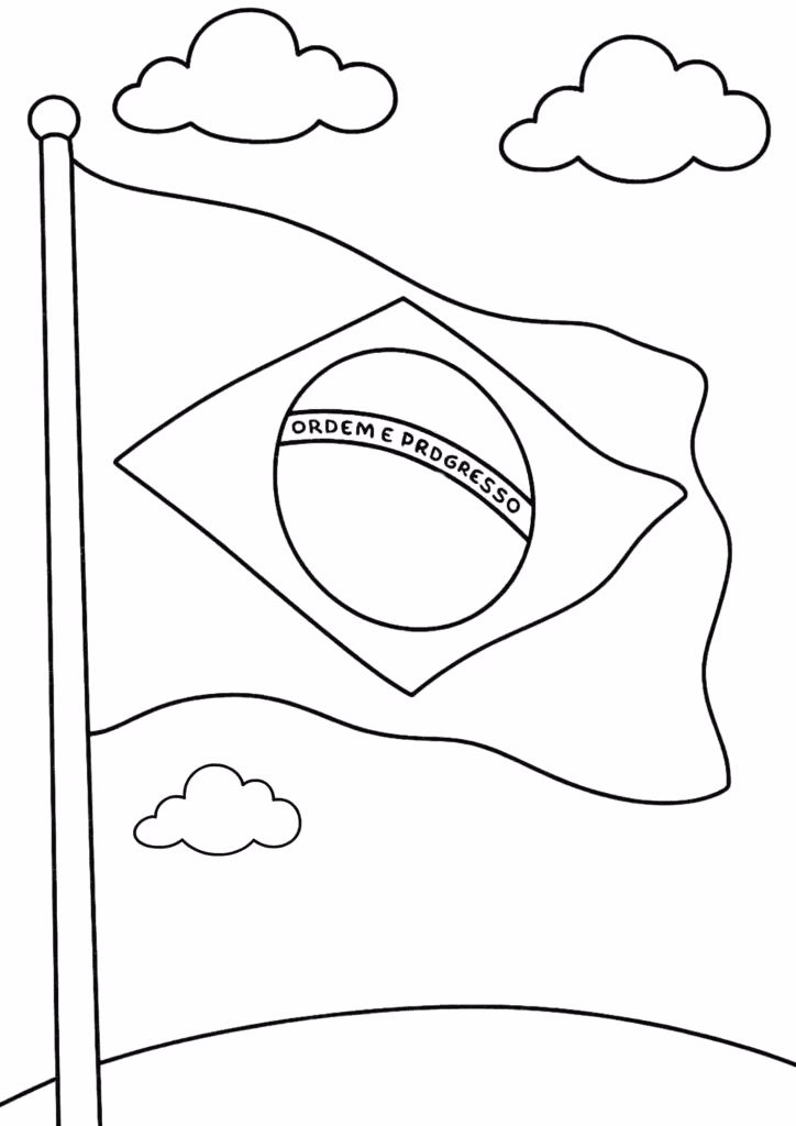 Bandeira do brasil para colorir — desenho para imprimir