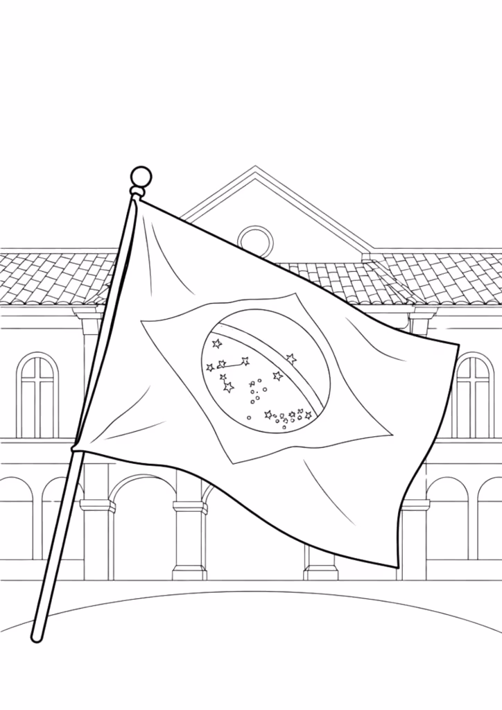 Bandeira do brasil para colorir — desenho para imprimir
