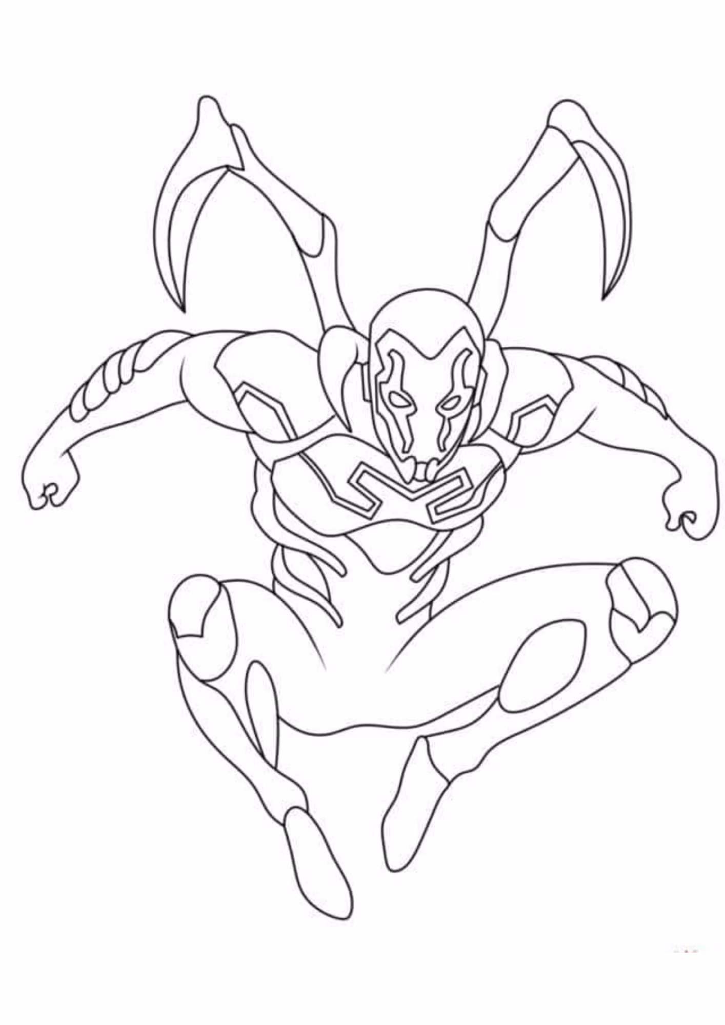 Besouro azul e para colorir — desenho para imprimir