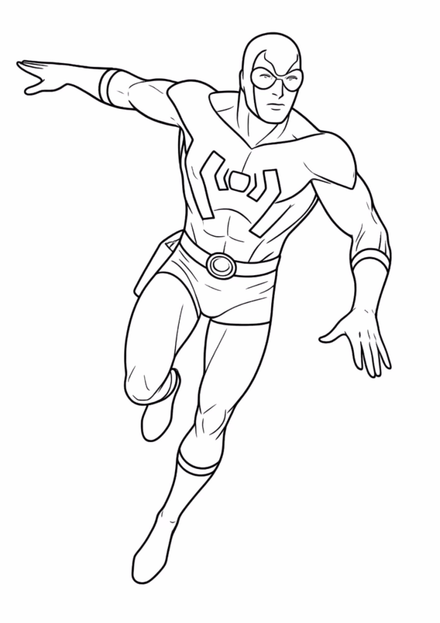 Besouro azul e para colorir — desenho para imprimir