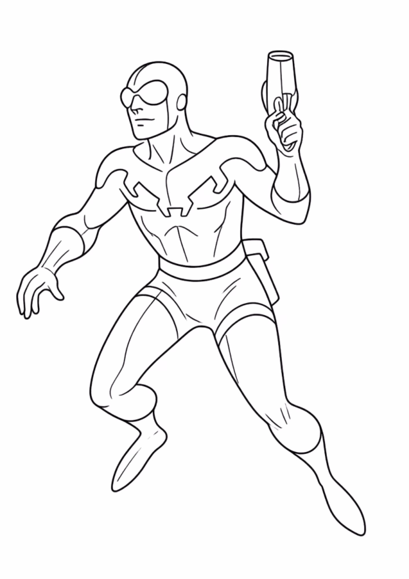 Besouro azul e para colorir — desenho para imprimir