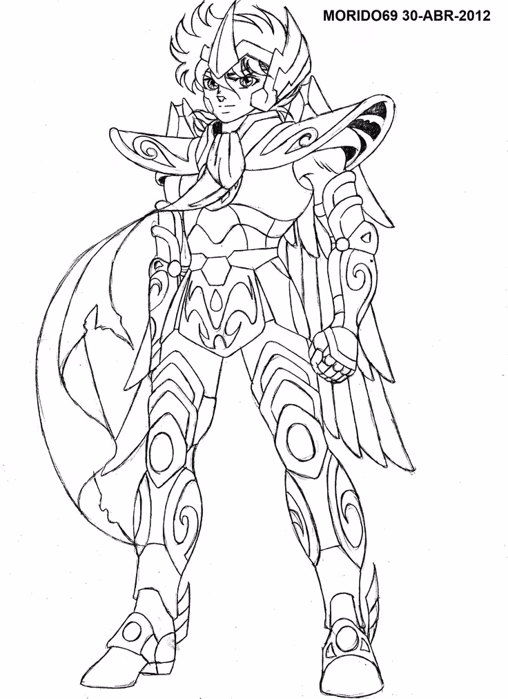 Cavaleiros do zodiaco para colorir — desenho para imprimir