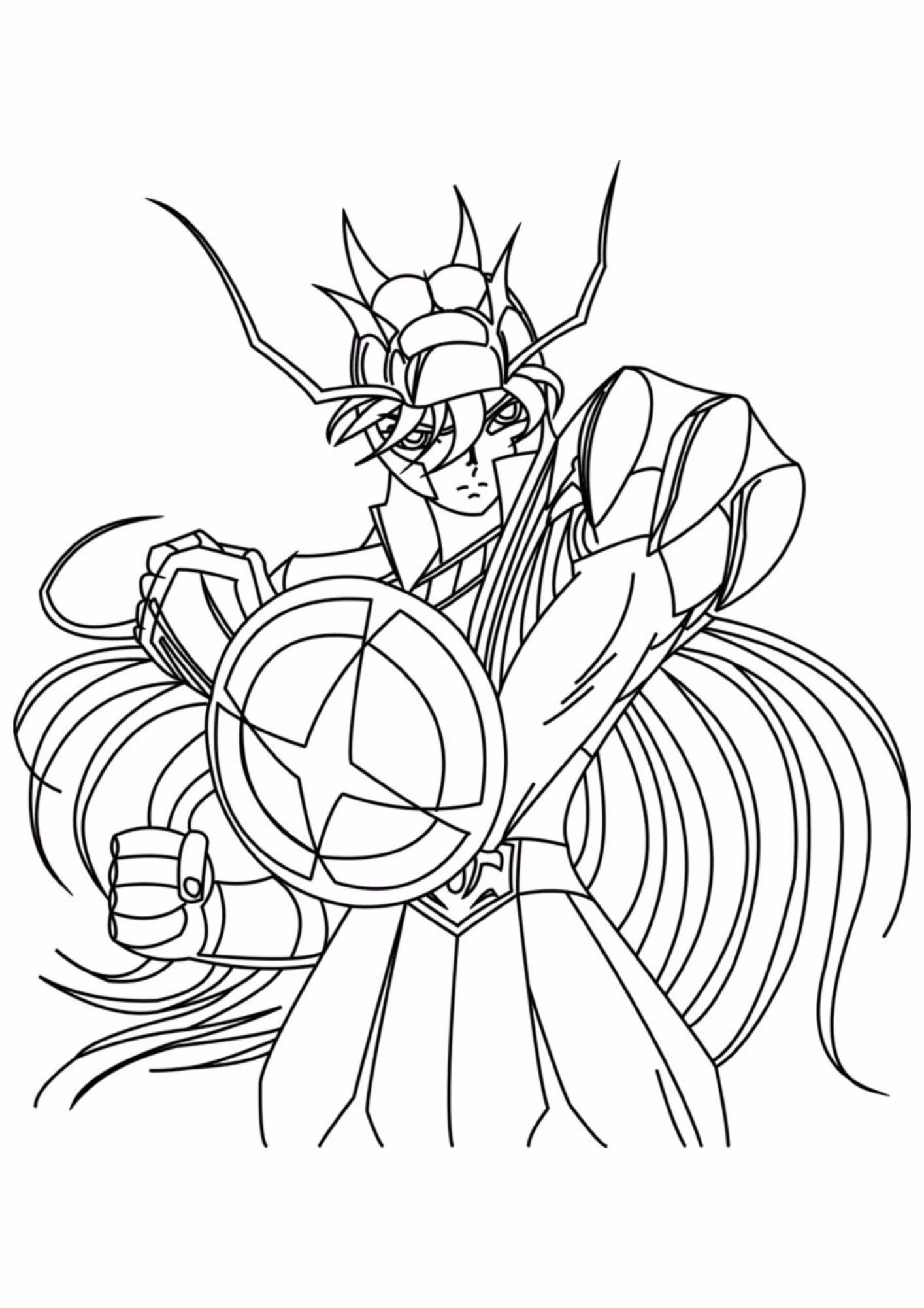 Cavaleiros do zodiaco e para colorir — desenho para imprimir