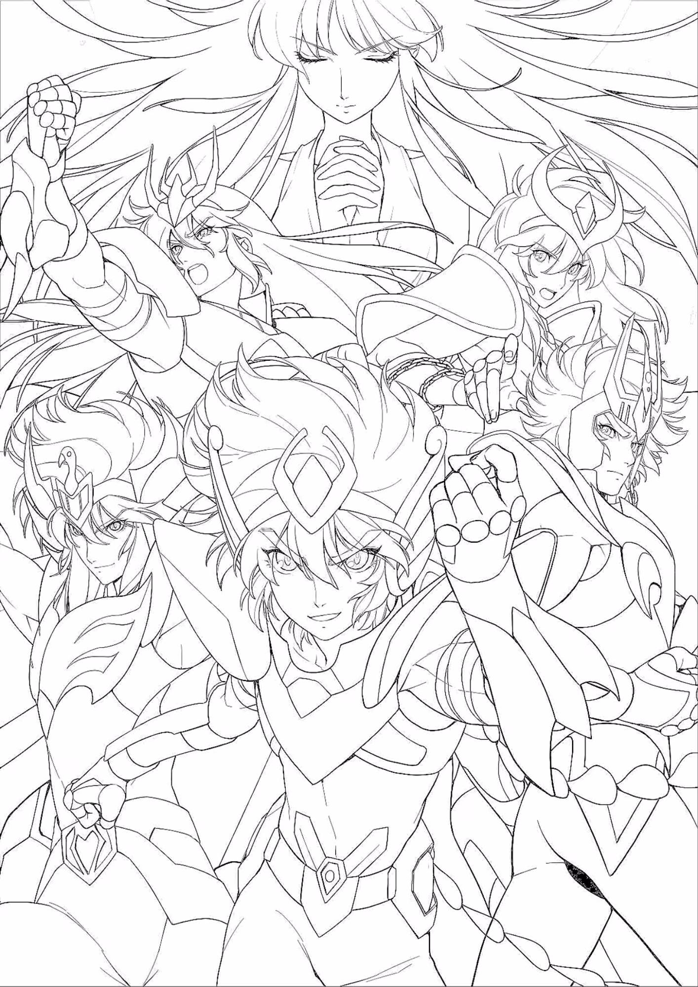 Cavaleiros do zodiaco e para colorir — desenho para imprimir