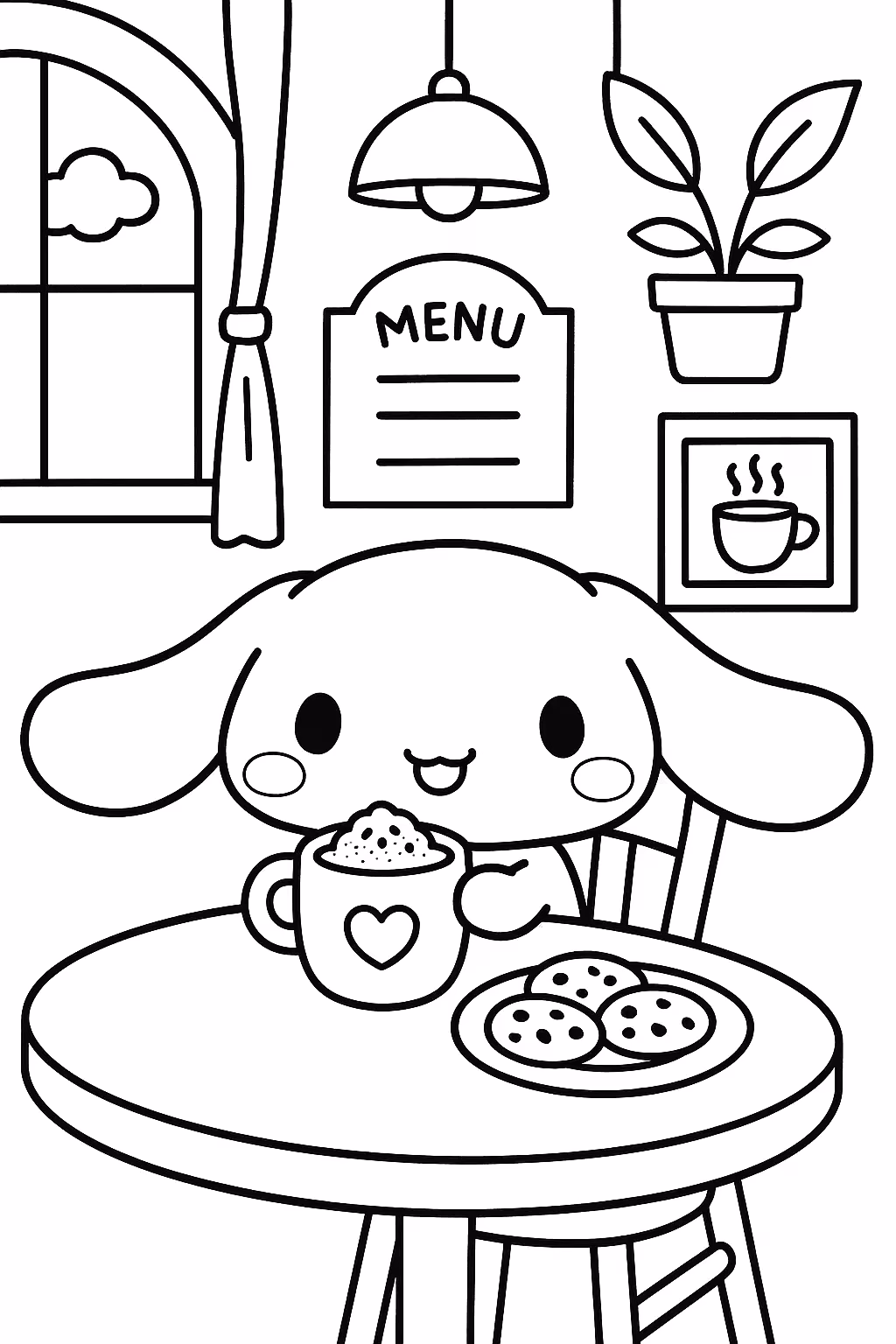 Cinnamoroll para colorir — desenho para imprimir