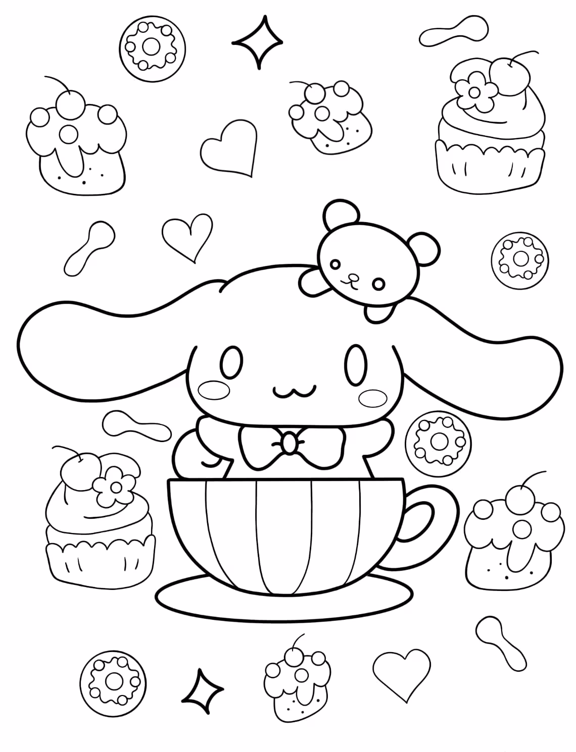 Cinnamoroll para colorir — desenho para imprimir