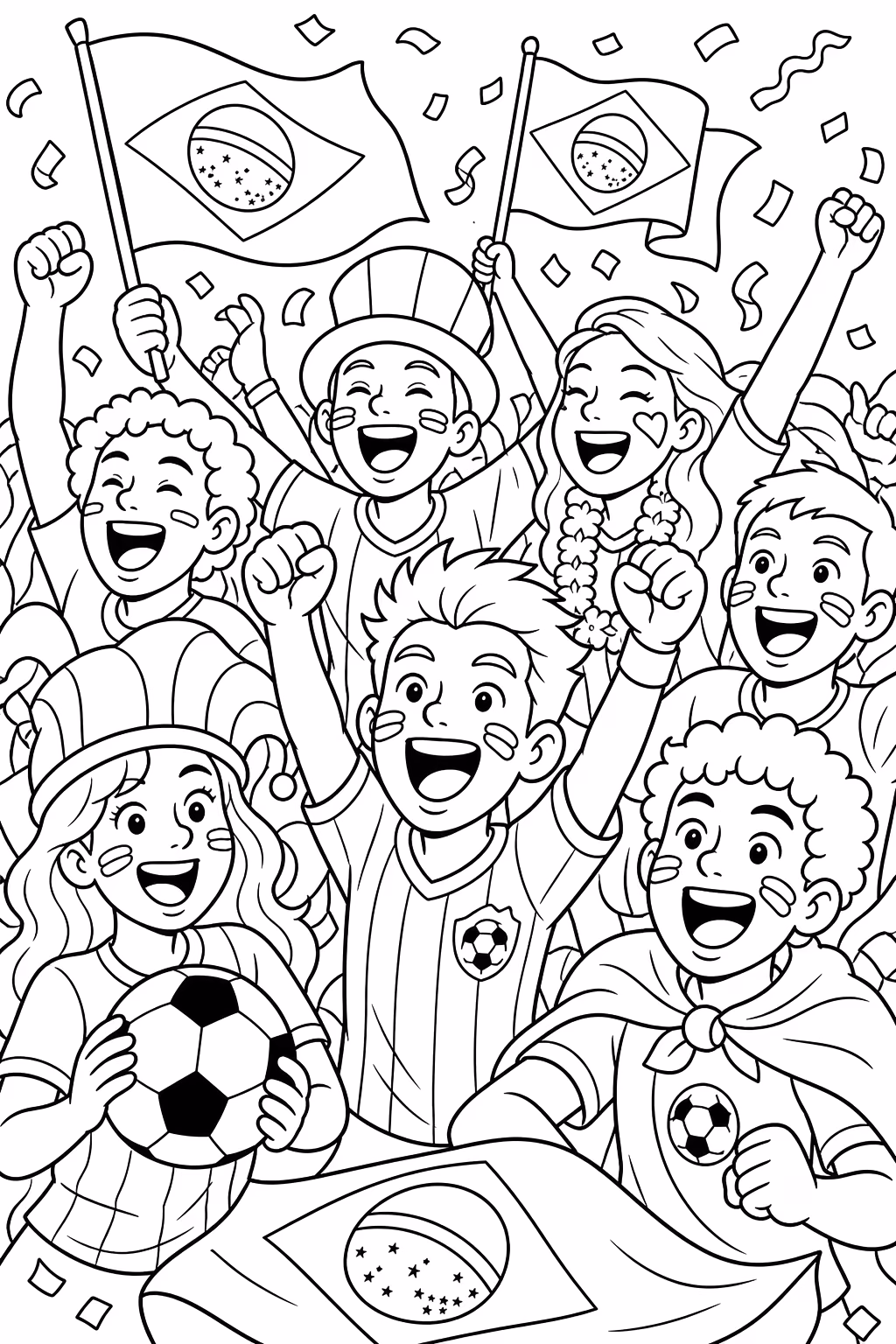 Copa do mundo para colorir — desenho para imprimir