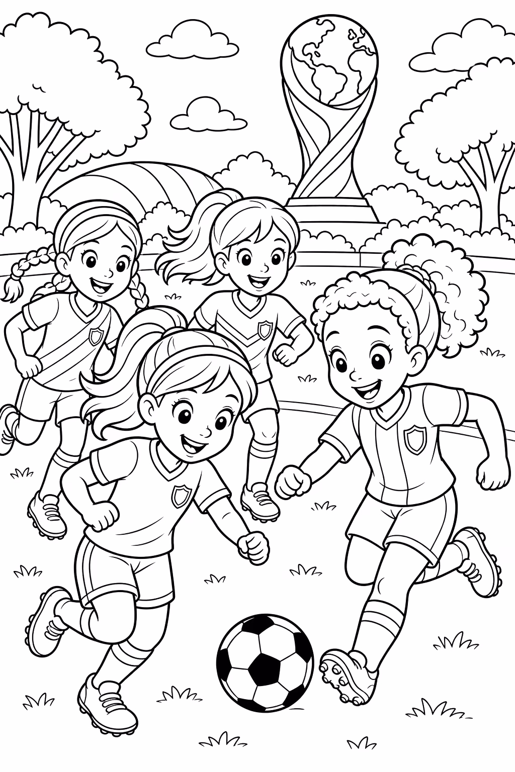 Copa do mundo para colorir — desenho para imprimir