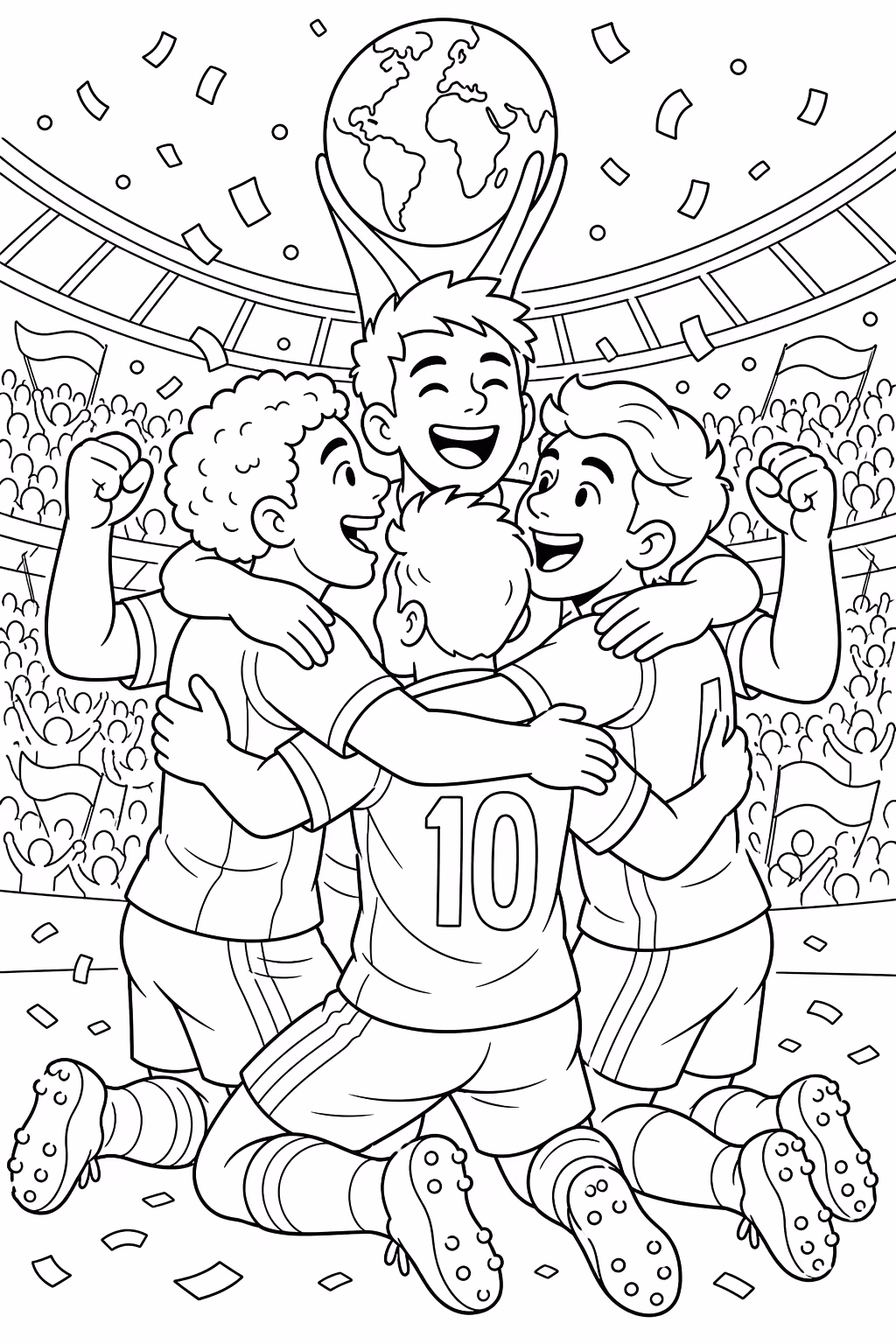 Copa do mundo para colorir — desenho para imprimir