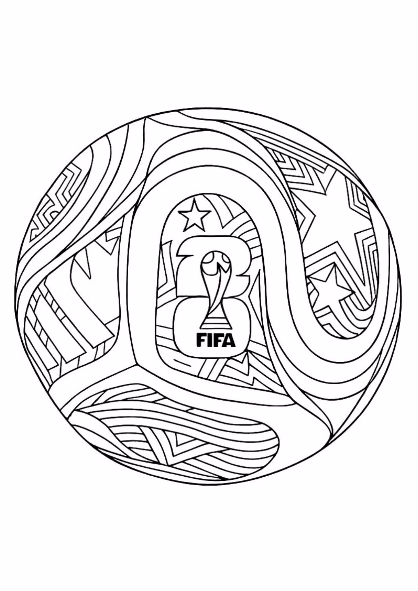 Copa do mundo e para colorir — desenho para imprimir
