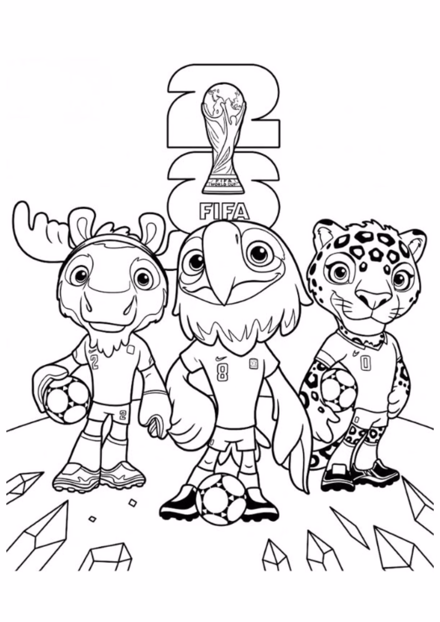 Copa do mundo e para colorir — desenho para imprimir