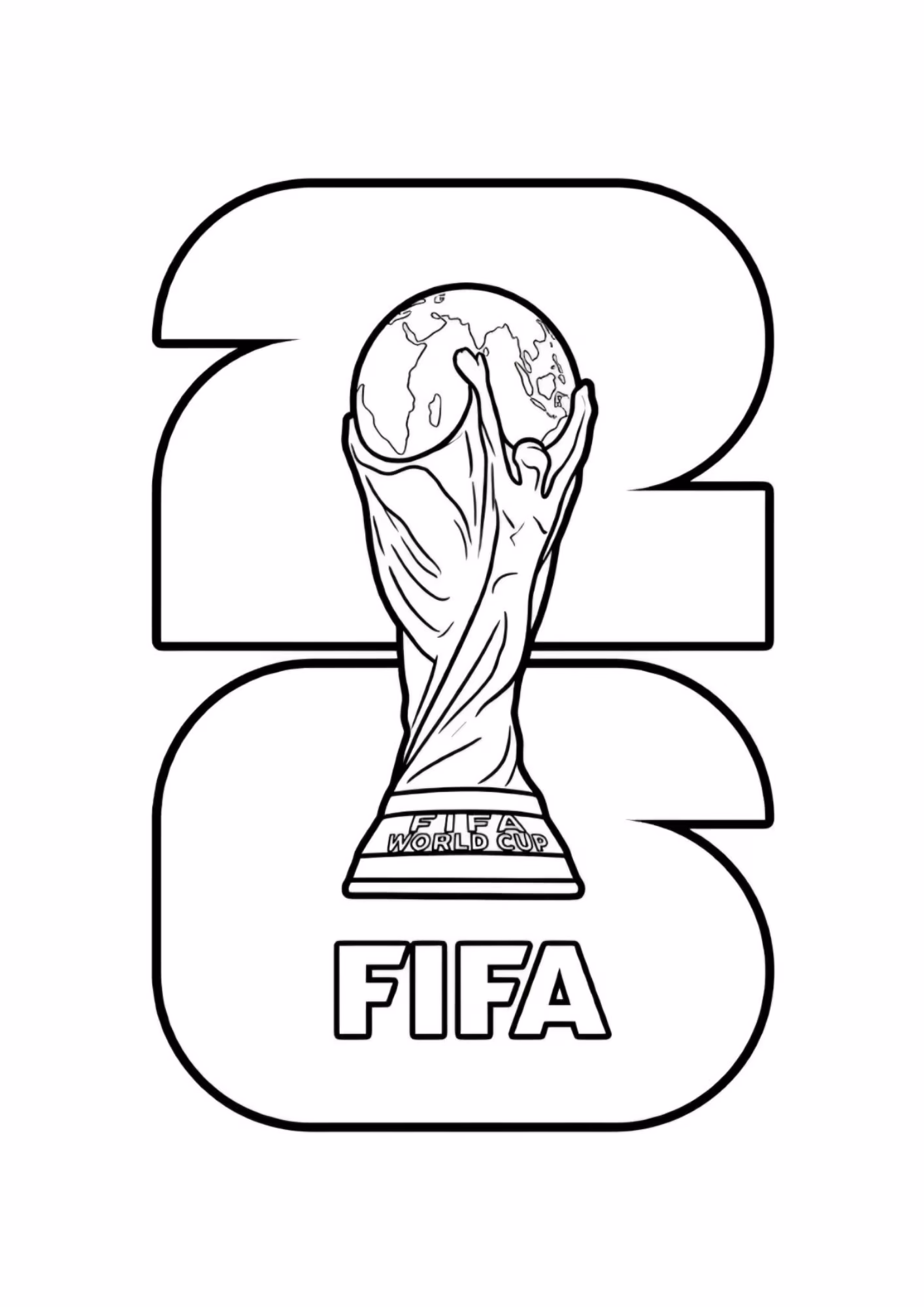 Copa do mundo e para colorir — desenho para imprimir