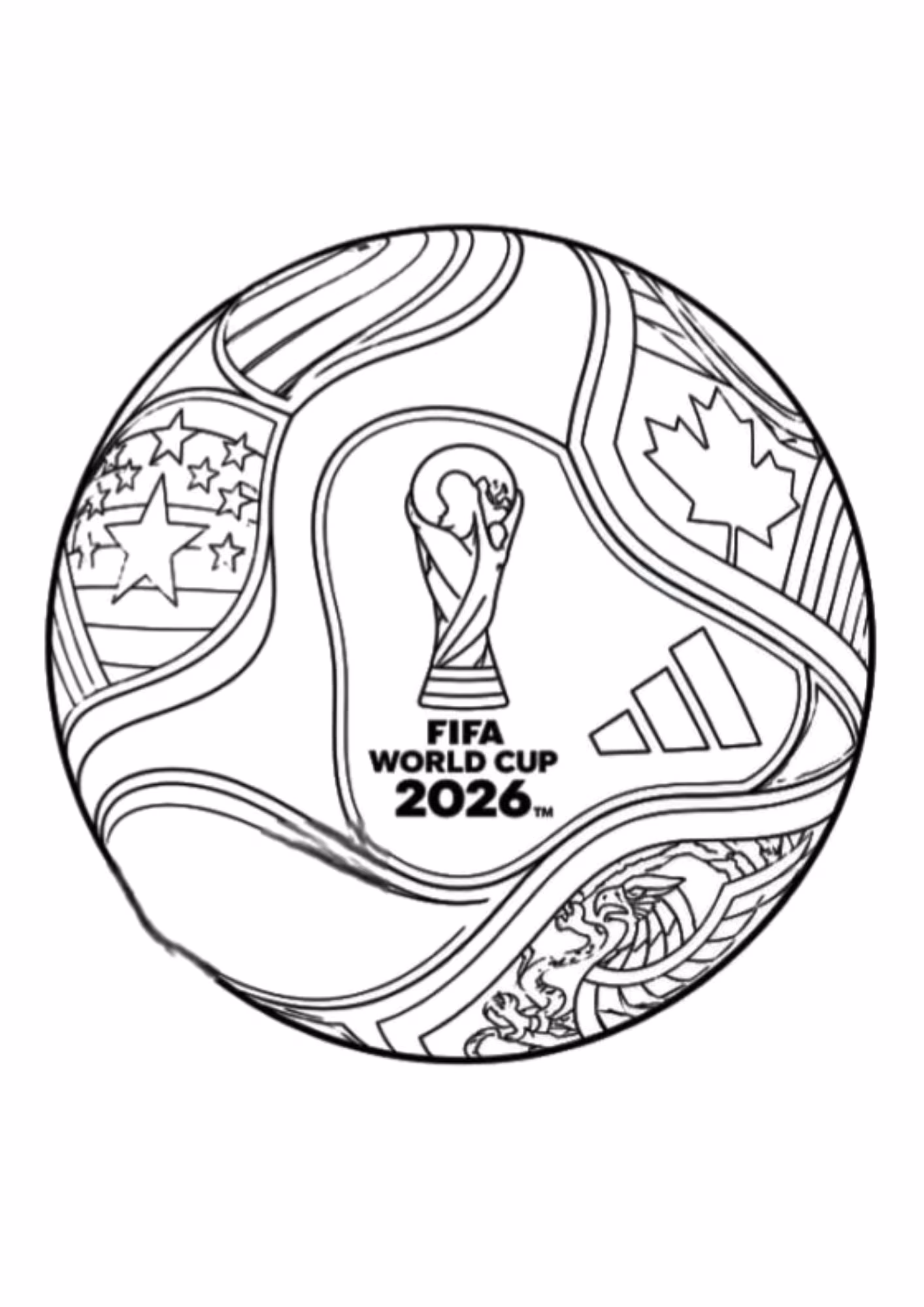 Copa do mundo e para colorir — desenho para imprimir