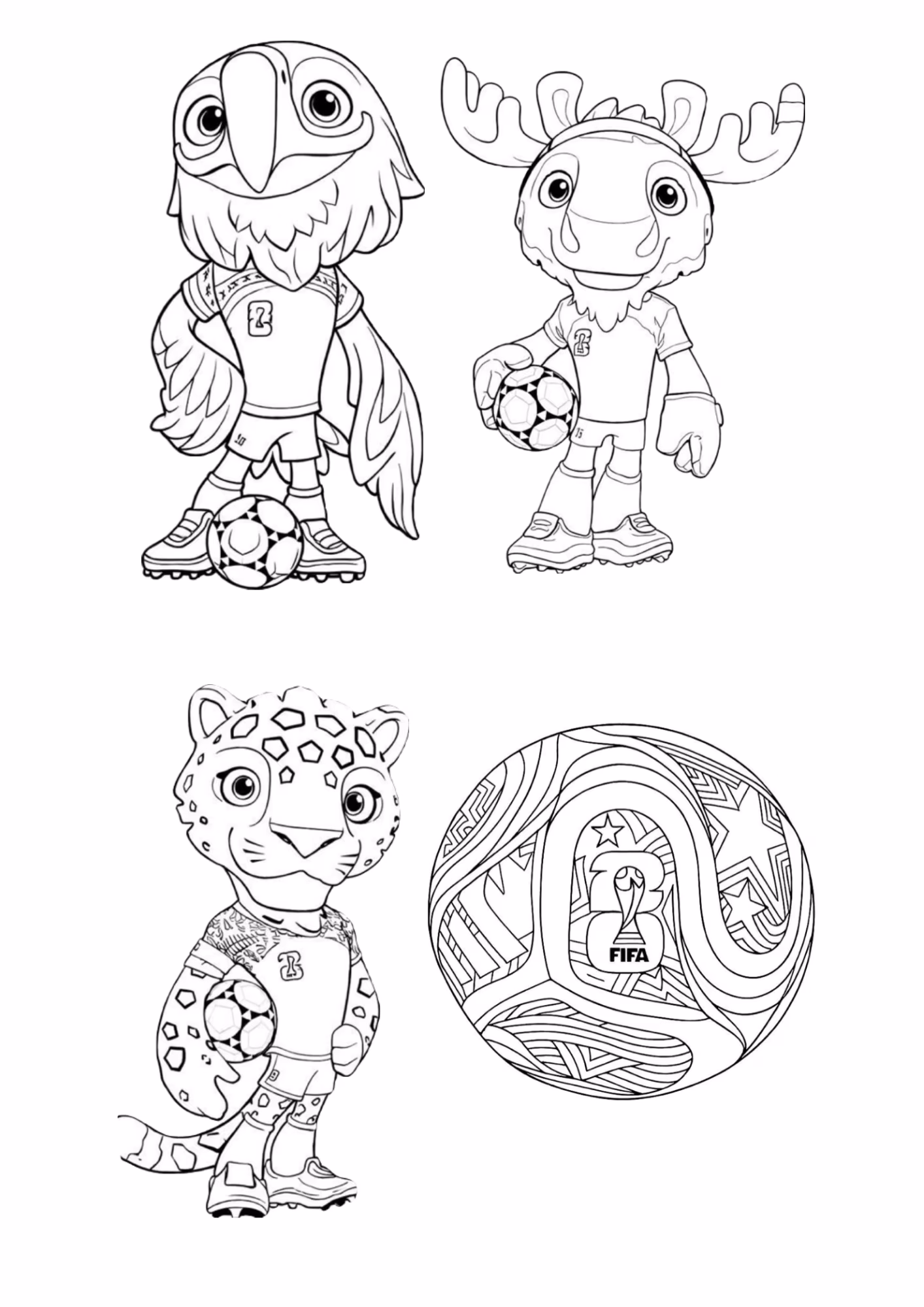 Copa do mundo e para colorir — desenho para imprimir
